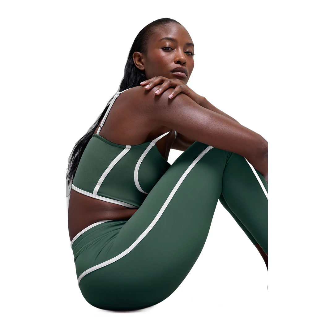 alo Airbrush Streamlined Bra Tank - Clover Green/White - Image 4