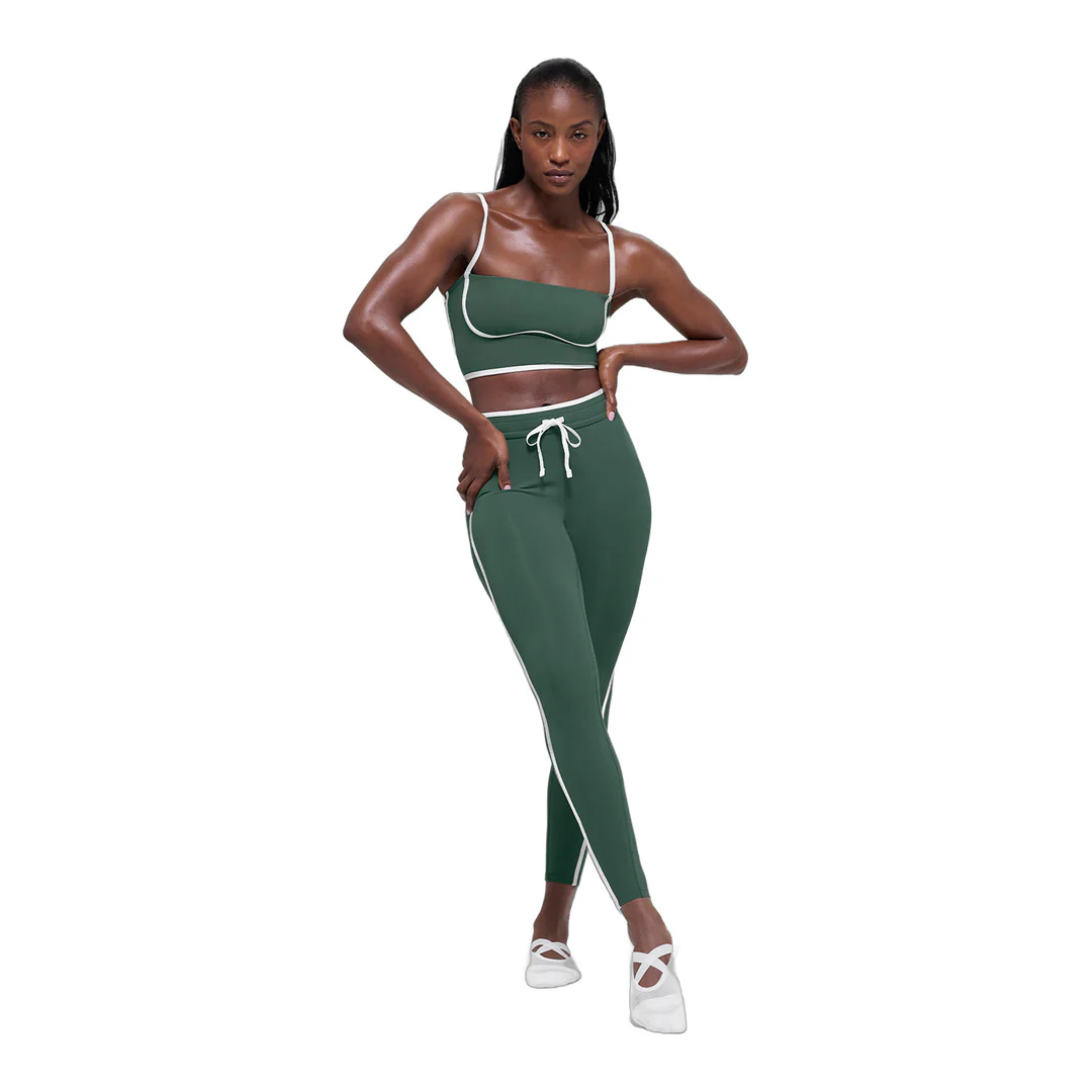 alo Airbrush Streamlined Bra Tank - Clover Green/White - Image 5