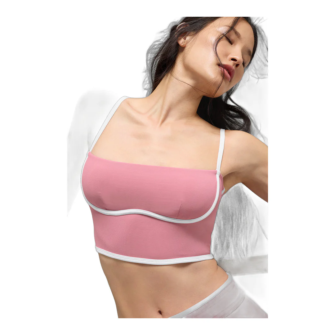 alo Airbrush Streamlined Bra Tank - Pink Wild Rose/White - Image 4
