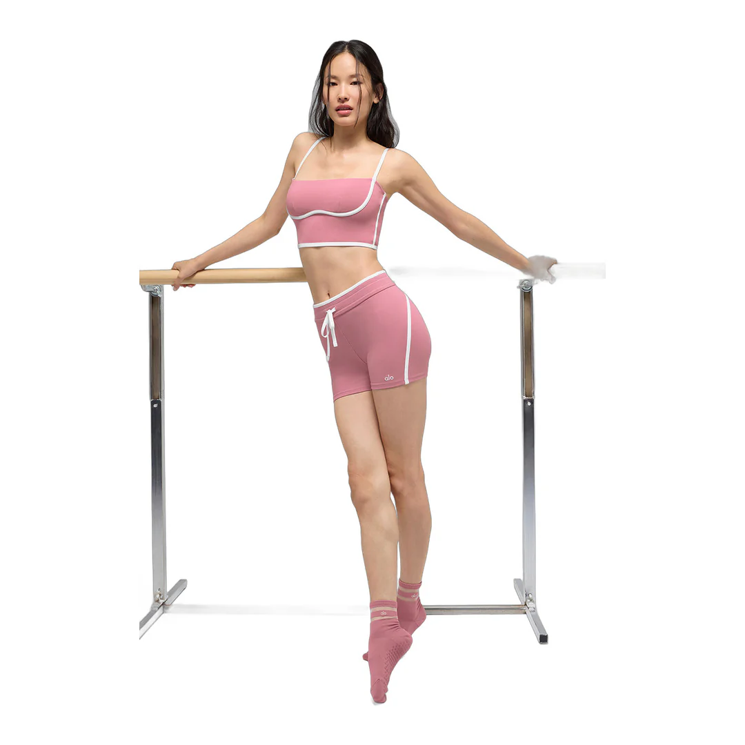 alo Airbrush Streamlined Bra Tank - Pink Wild Rose/White - Image 5