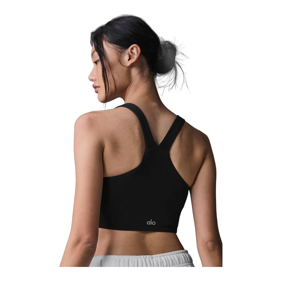 alo Airbrush Real Bra Tank - Black - Image 2