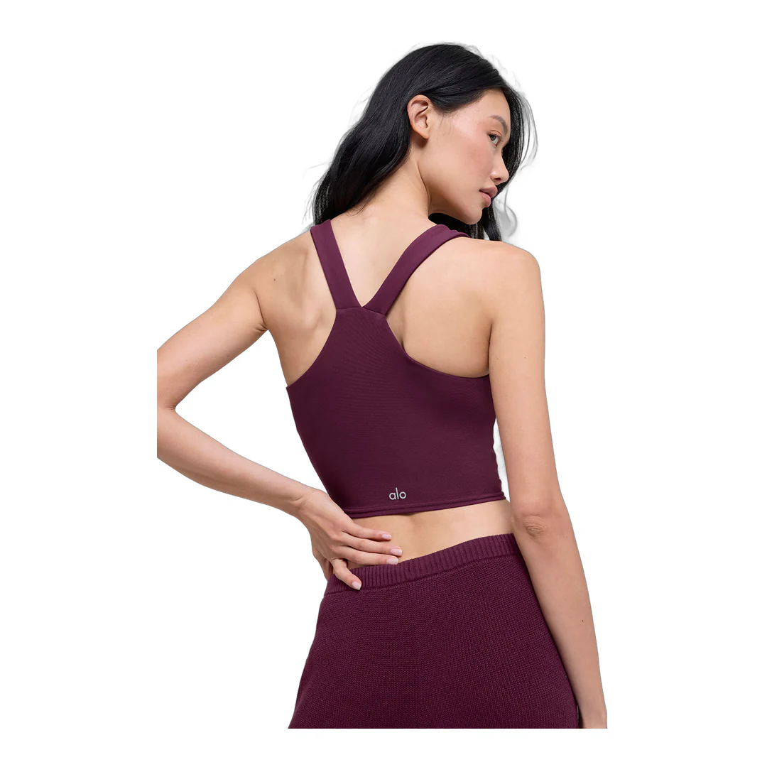 alo Airbrush Real Bra Tank - Burgundy - Image 2