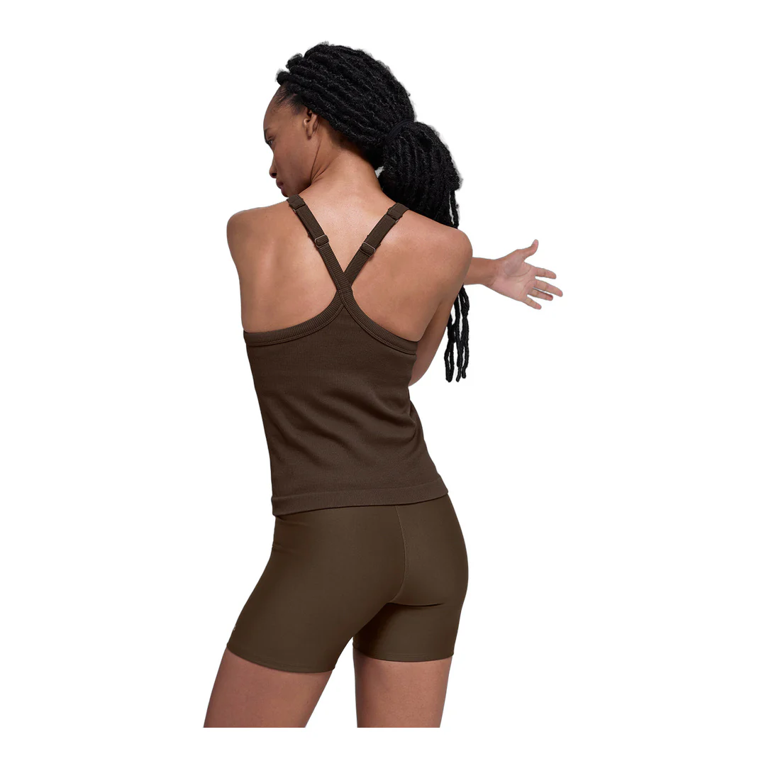 alo Seamless Ribbed Favorite Full Length Bra Tank - Espresso - Image 3