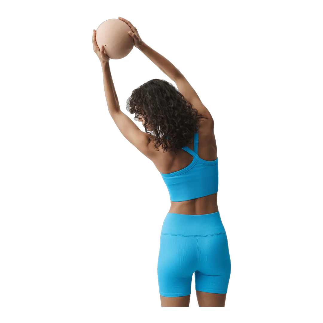 alo Seamless Ribbed Favorite Bra Tank - Azure Blue - Image 4