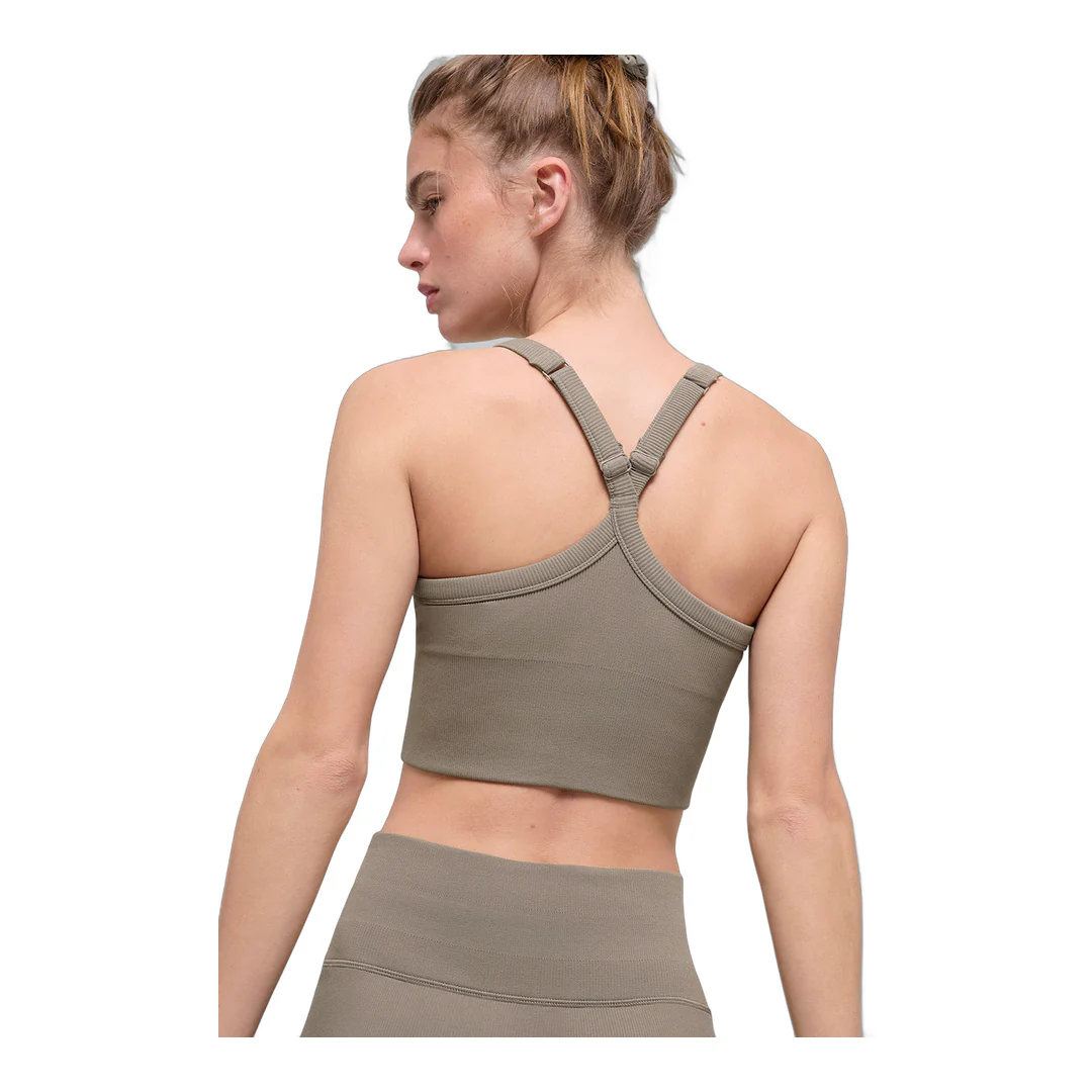alo Seamless Ribbed Favorite Bra Tank - Light Cocoa - Image 2