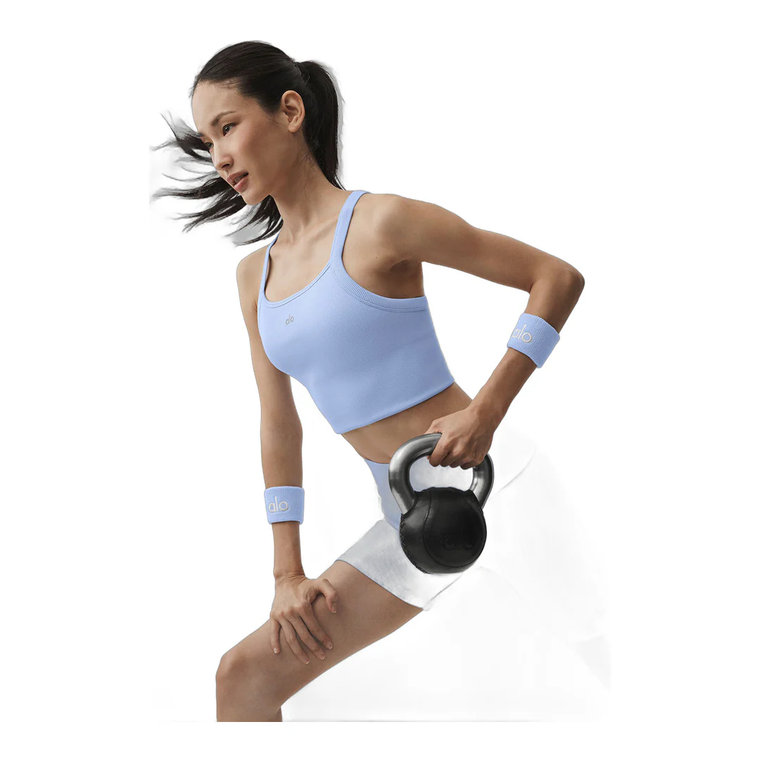 alo Seamless Ribbed Favorite Bra Tank - Light Provence Blue