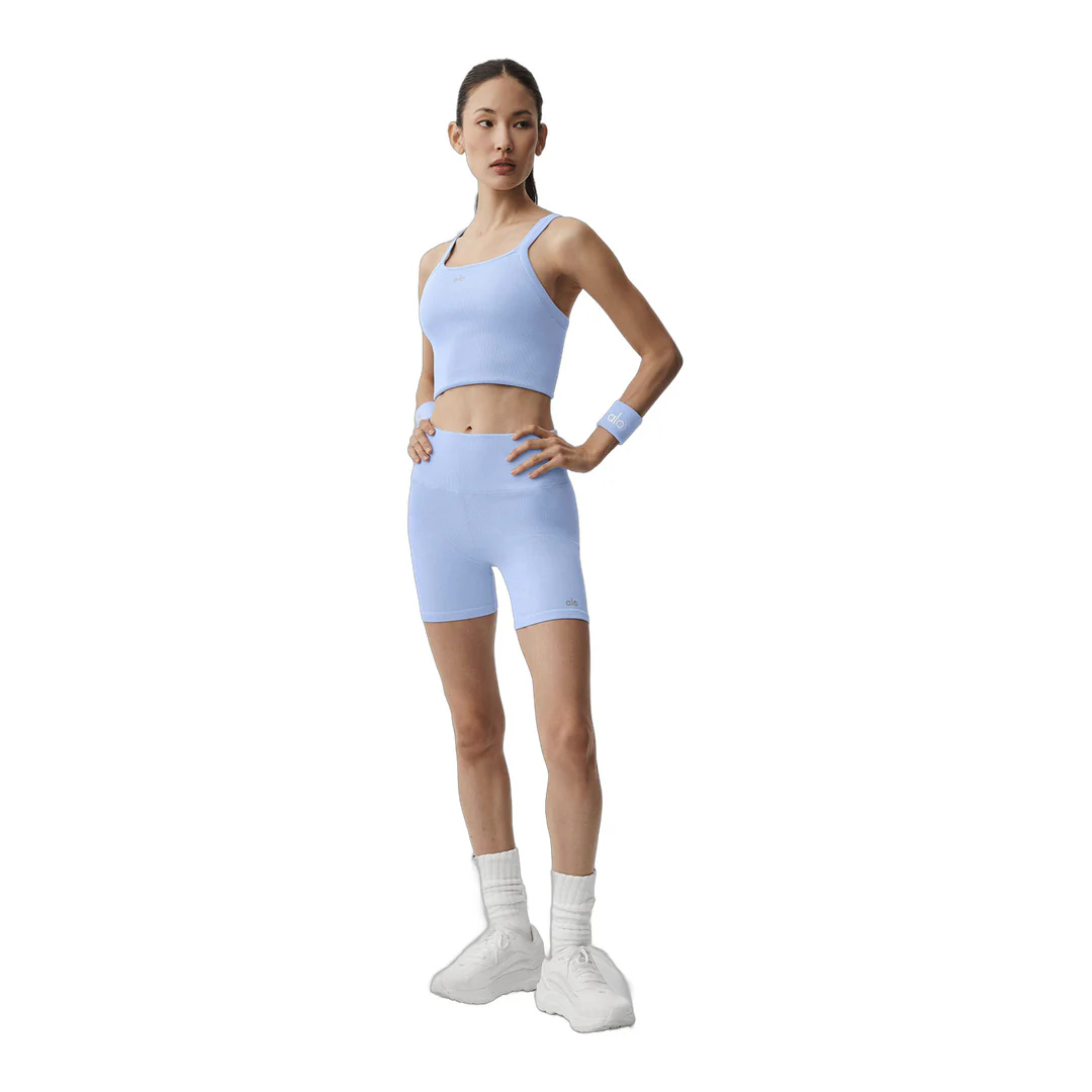 alo Seamless Ribbed Favorite Bra Tank - Light Provence Blue - Image 6
