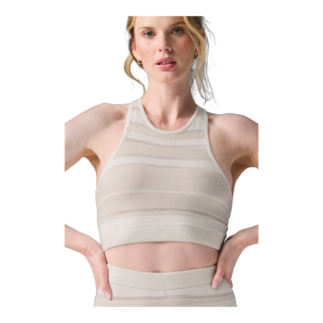 alo Sport Play Knit Bra - Ivory/Alabaster - Image 4