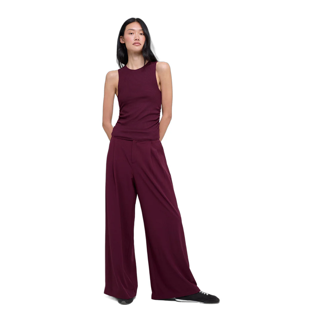 alo Ribbed En Pointe Tank - Burgundy - Image 5