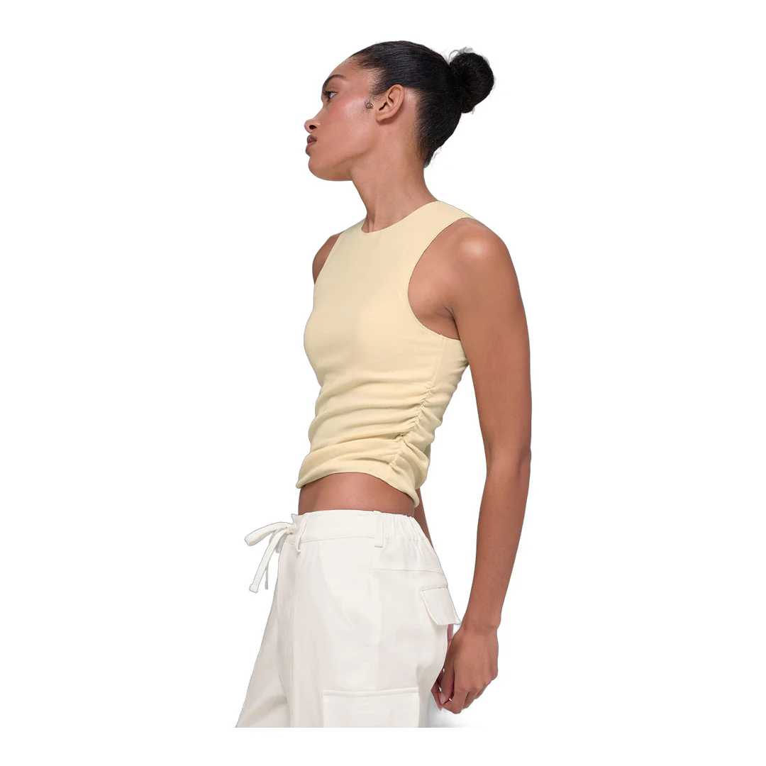 alo Ribbed En Pointe Tank - Candlelight Yellow - Image 3