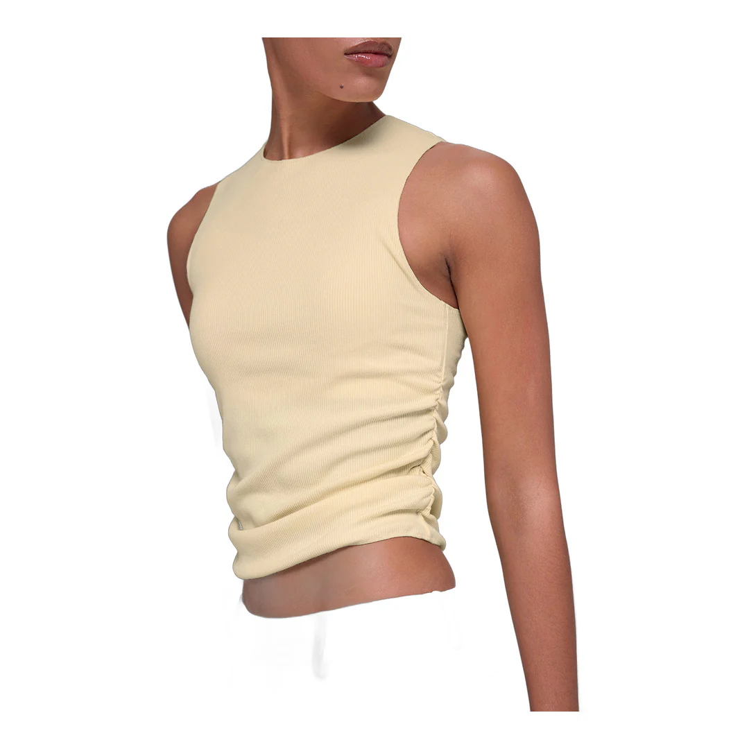 alo Ribbed En Pointe Tank - Candlelight Yellow - Image 4