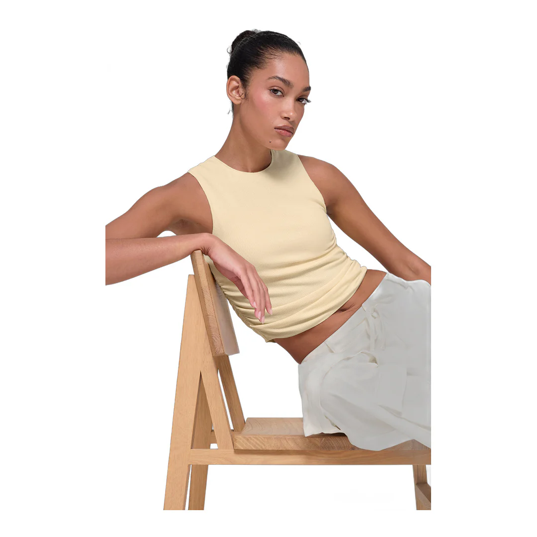 alo Ribbed En Pointe Tank - Candlelight Yellow - Image 5