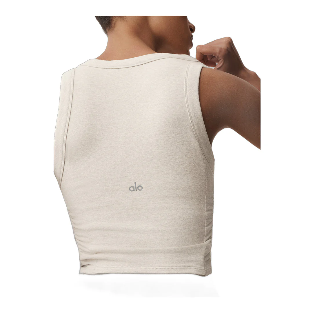 alo Sway Bra Tank - Oatmeal Heather - Image 6