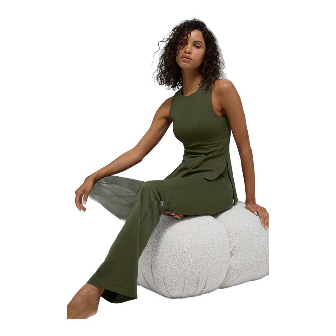 alo ALO Softsculpt Precision Full Length Bra Tank - Green Olive - Image 3
