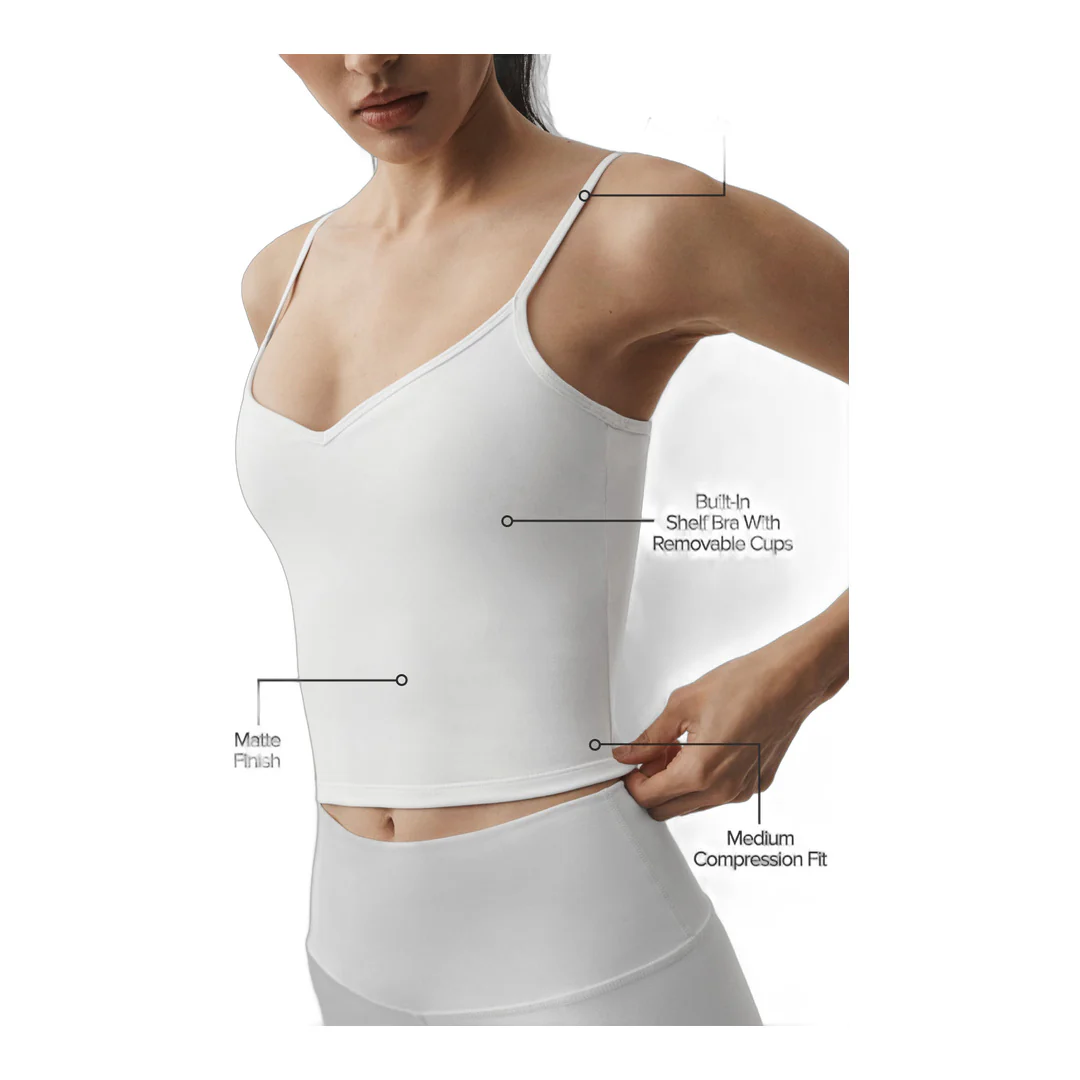 alo Airbrush Refined Bra Tank - White - Image 2