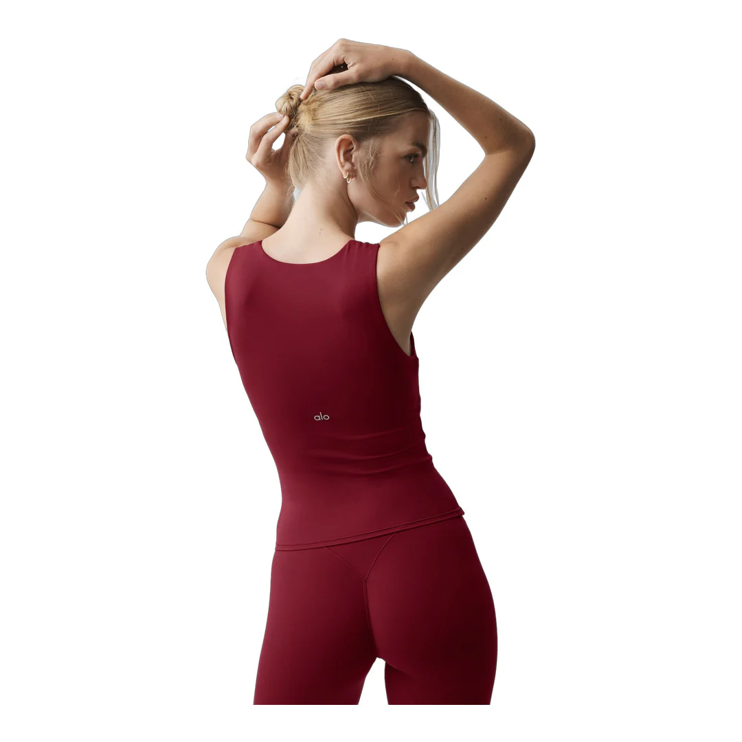alo ALO Softsculpt No Nonsense Bra Tank - Summer Romance Red - Image 2