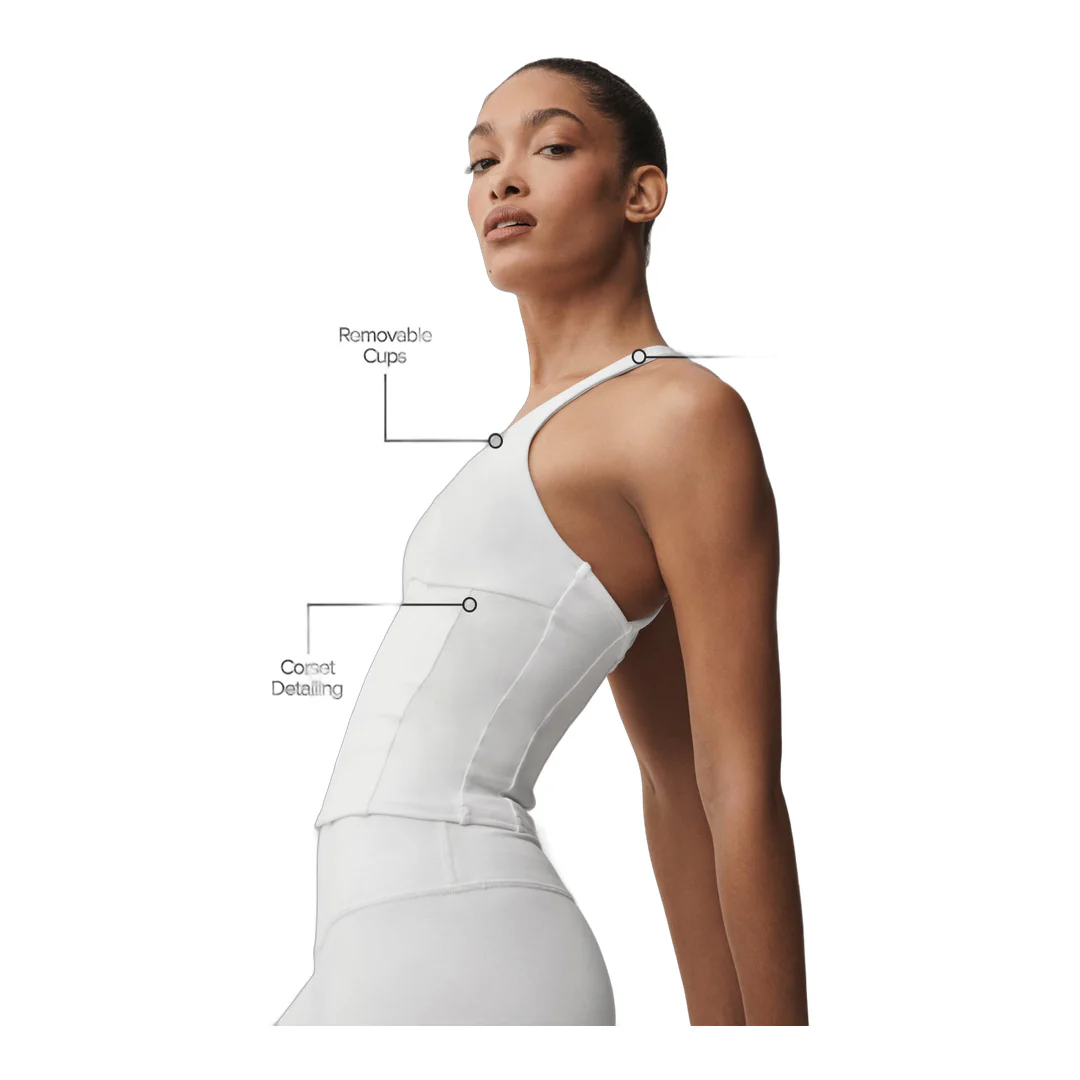 alo Airbrush Sparks Fly Corset Tank - White - Image 2