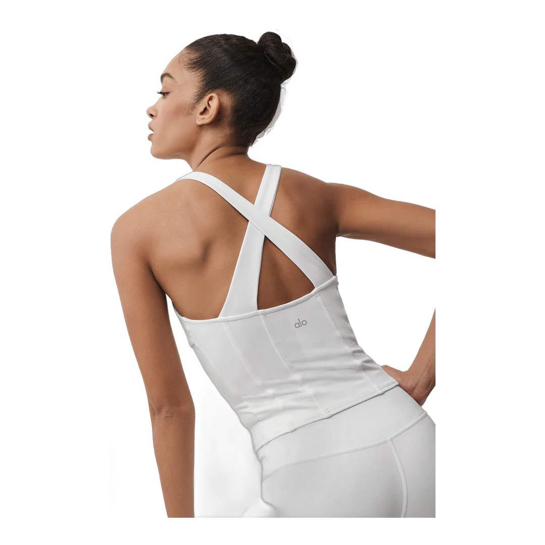 alo Airbrush Sparks Fly Corset Tank - White - Image 4