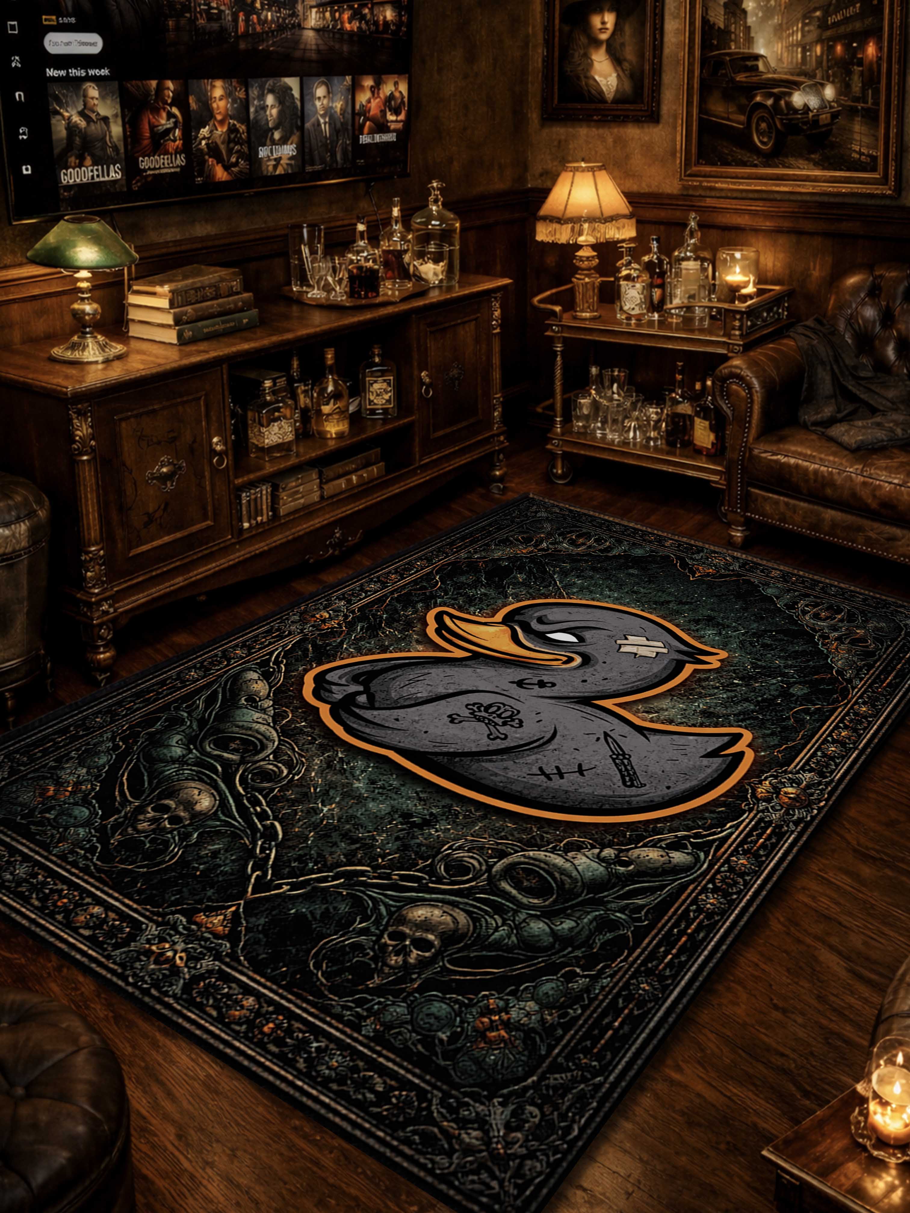 Angry Duck Traditional Washable Custom Rug - Image 2
