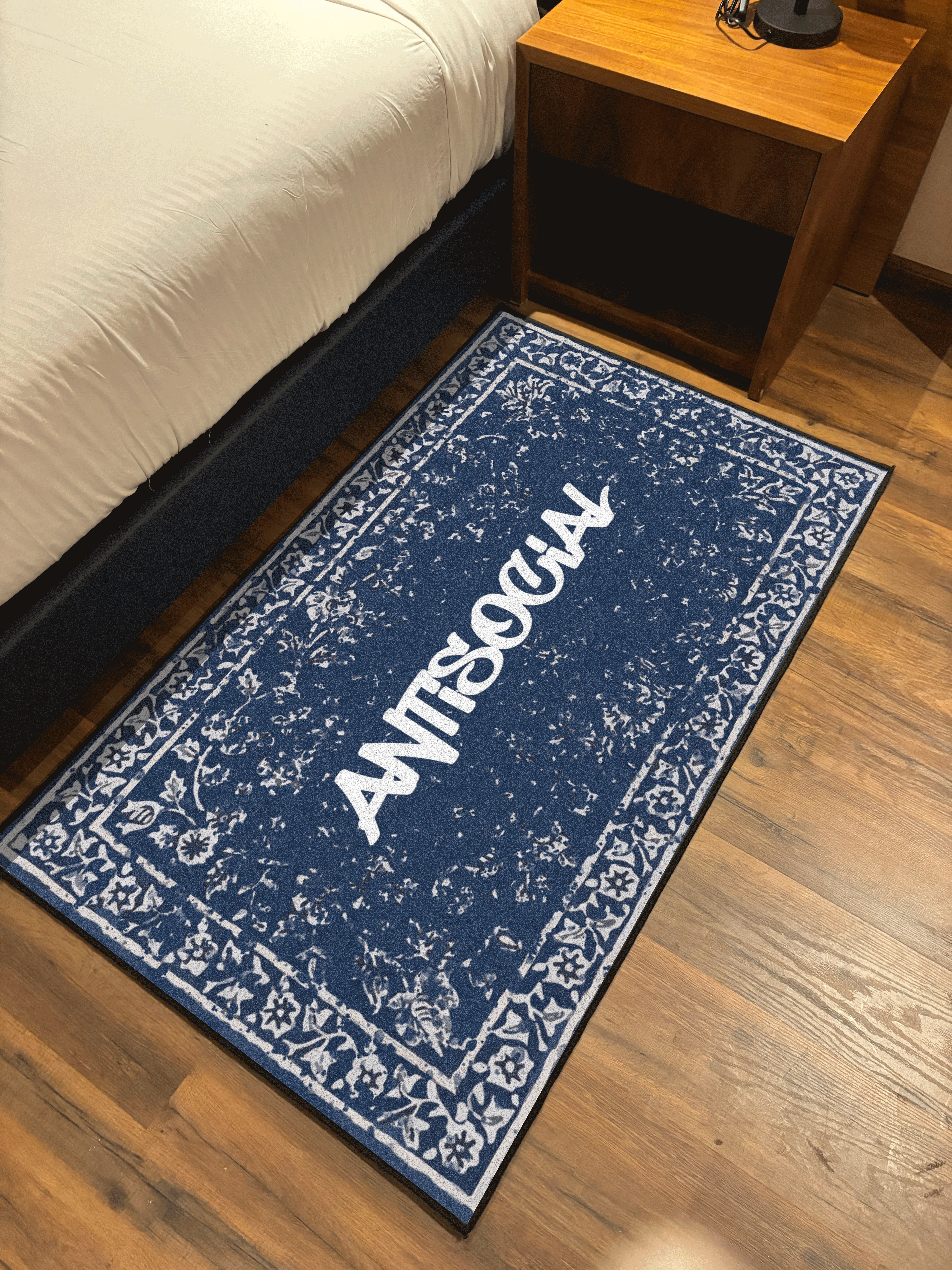 Anti Social Traditional design Washable  Custom Rug - Image 2