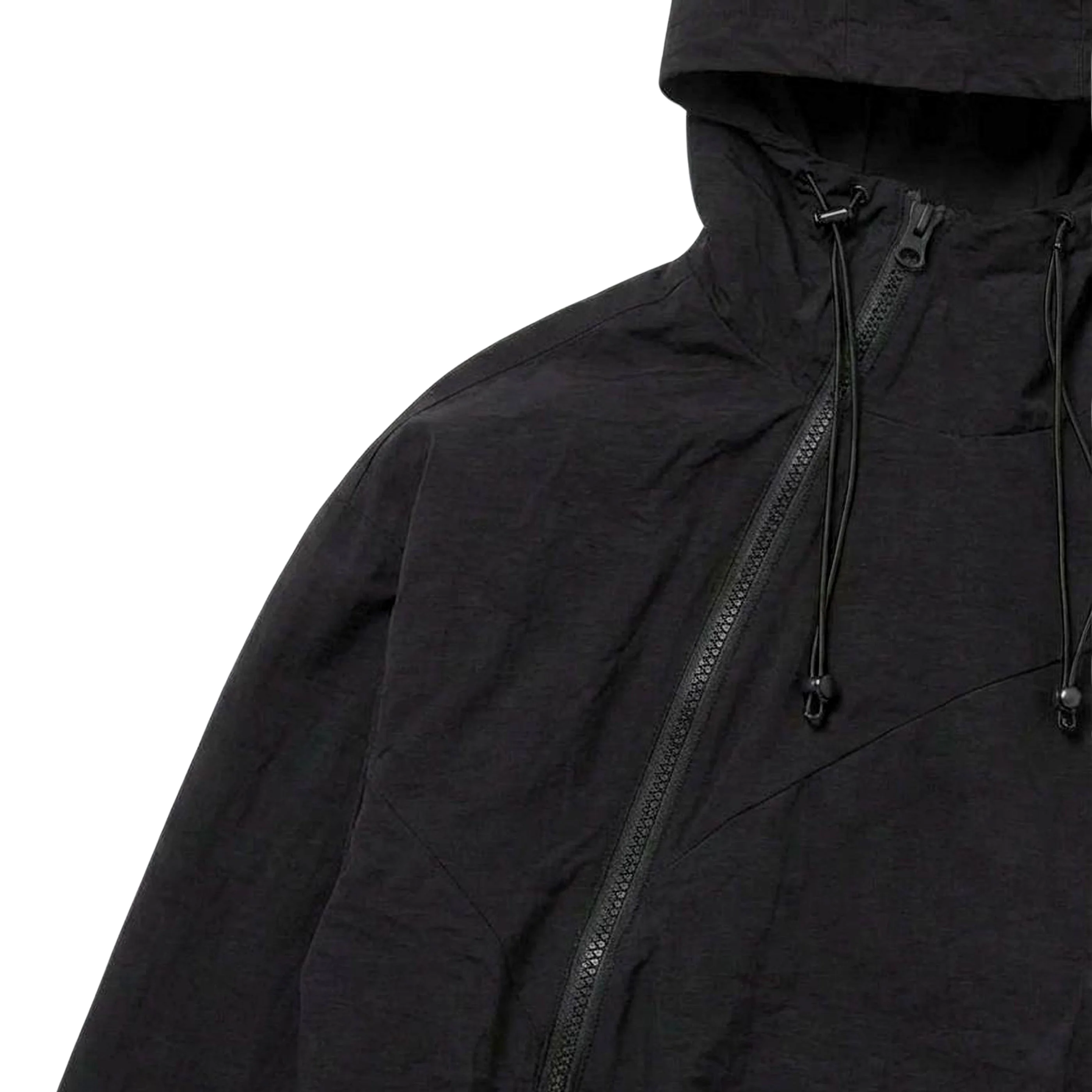 ASYMMETRIC SHELL JACKET- BLACK - Image 4