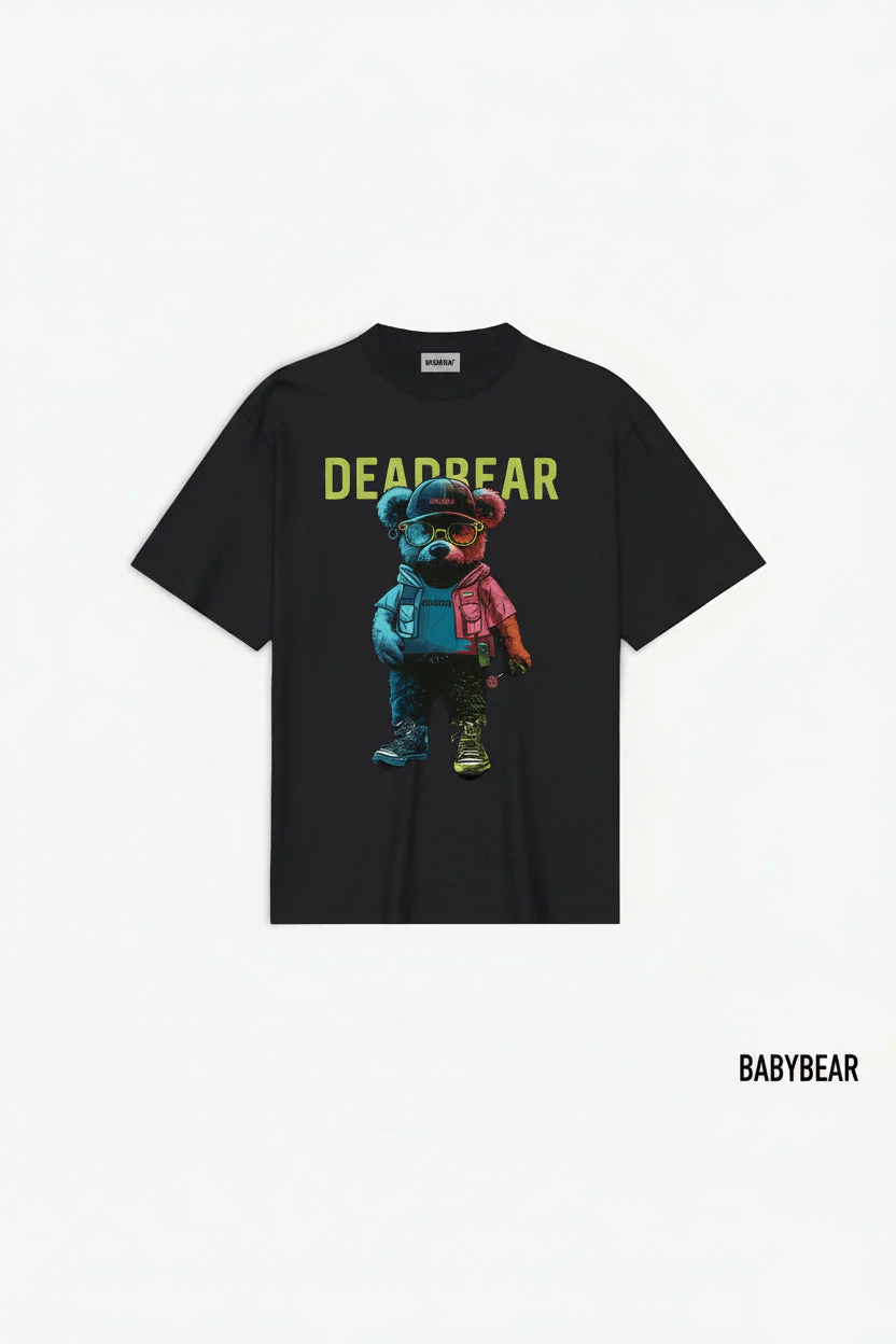 Babybear Ted Tee Black - for kids - Image 3
