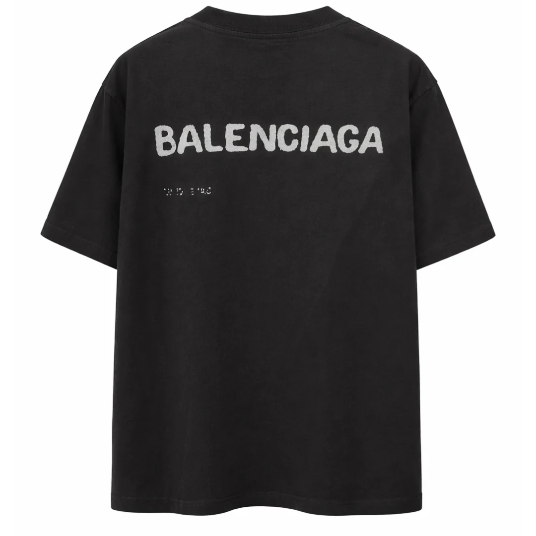 BALENCIAGA HAND DRAWN TEE BLACK - Image 2