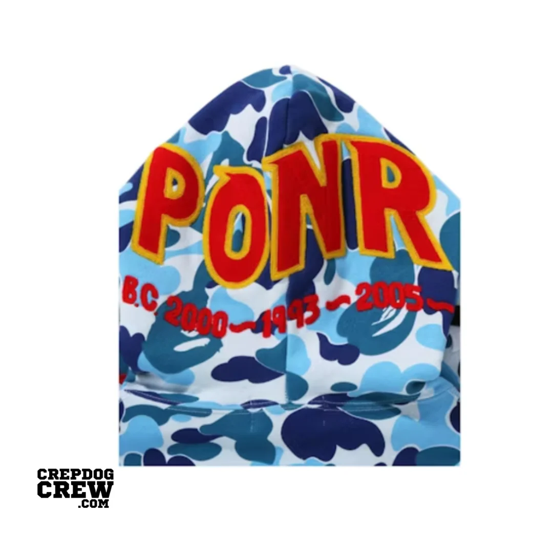 BAPE ABC Camo Shark PONR Full Zip Hoodie Blue - Image 3