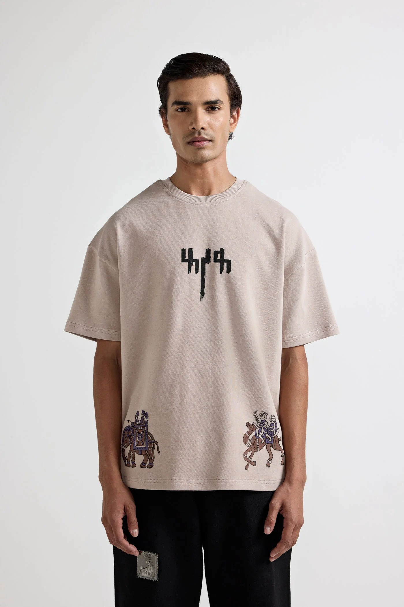 Baraat" Blockprinted T-shirt - Image 3
