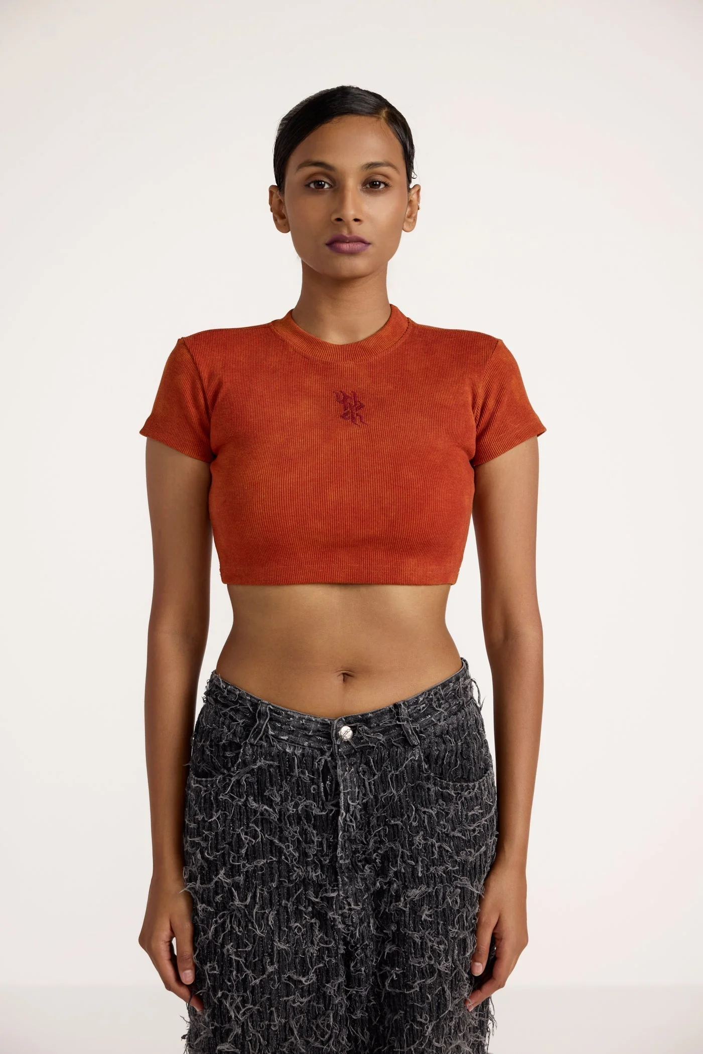 Basics Women's Red Crop T-shirt - Image 2