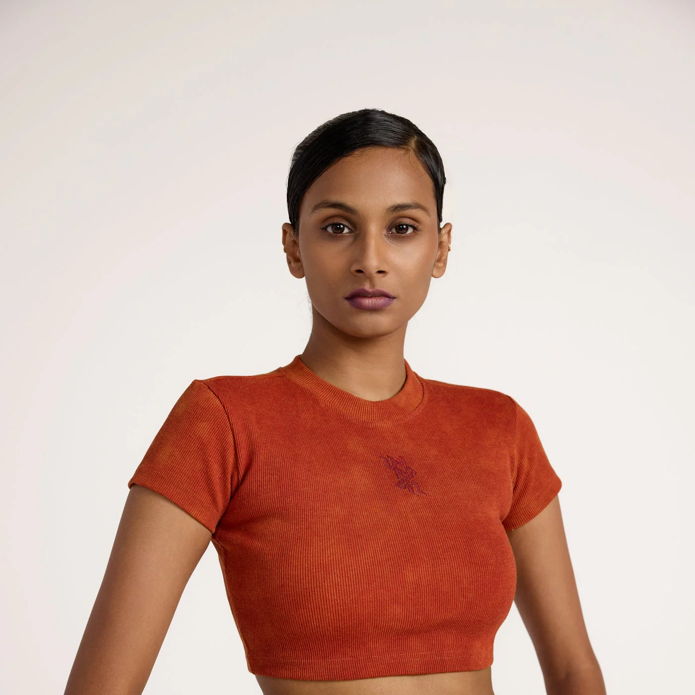 Basics Women's Red Crop T-shirt - Image 4