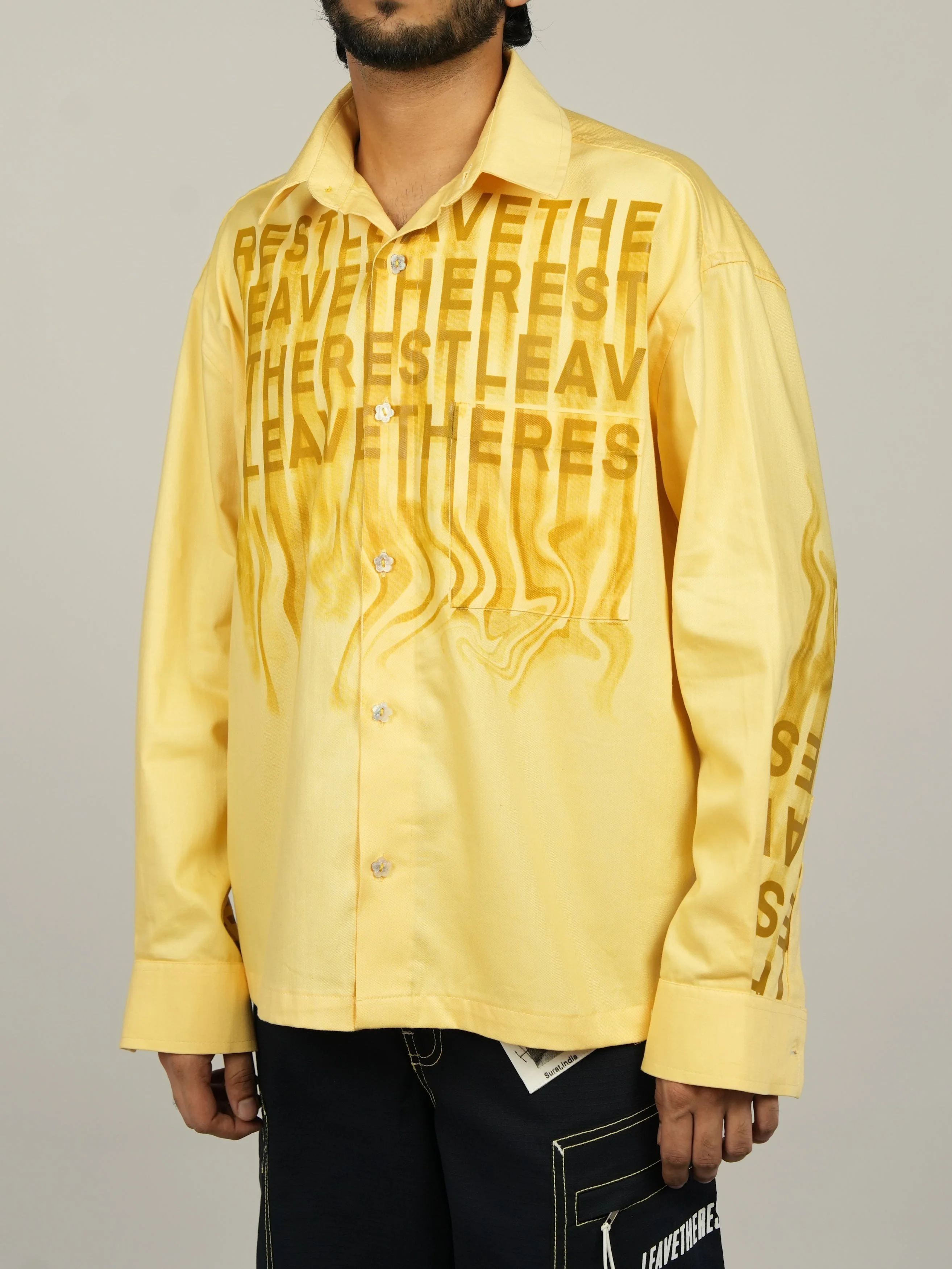 Big Print oxford shirt-Yellow - RTW - Image 2