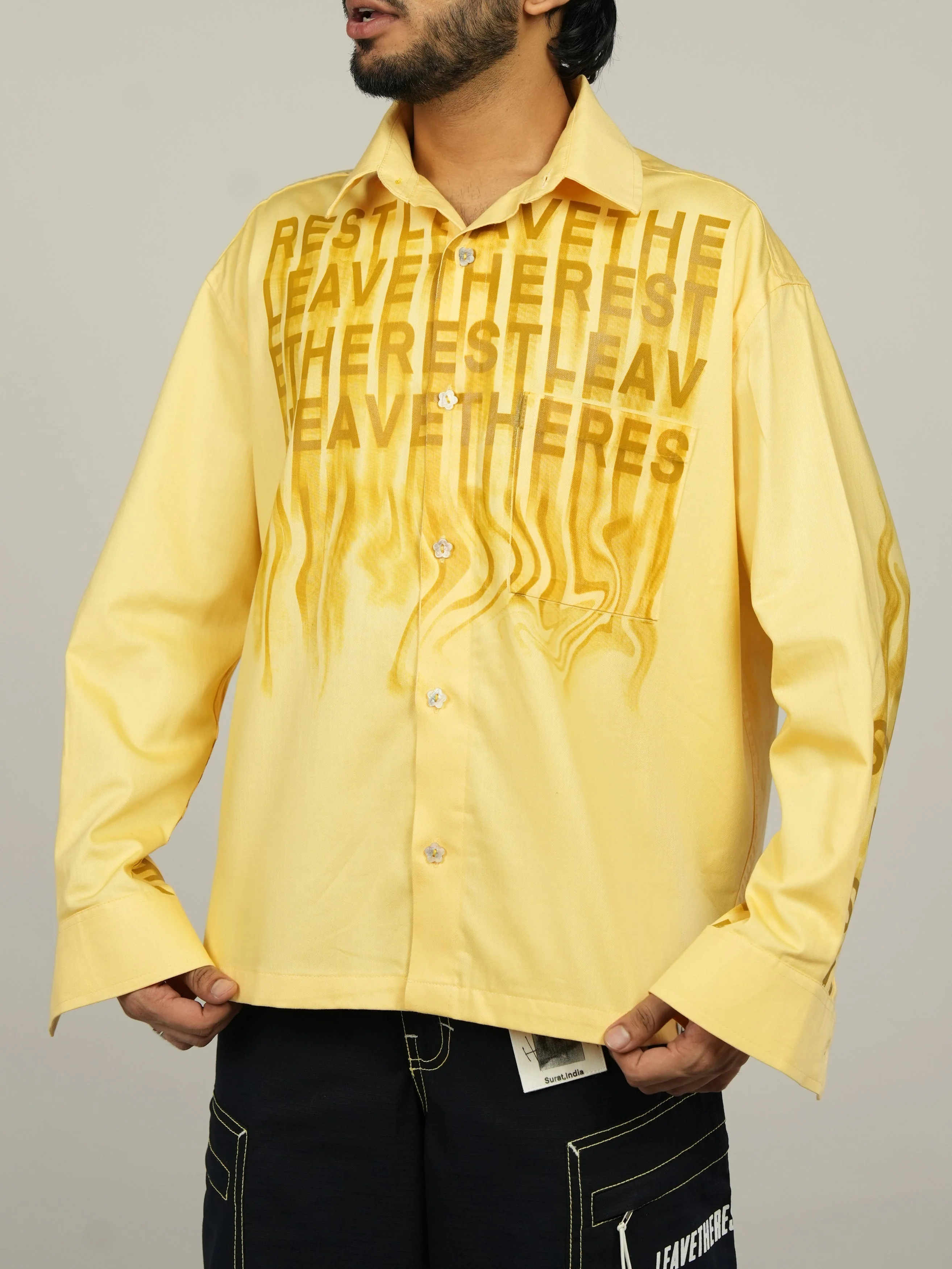 Big Print oxford shirt-Yellow - RTW - Image 6