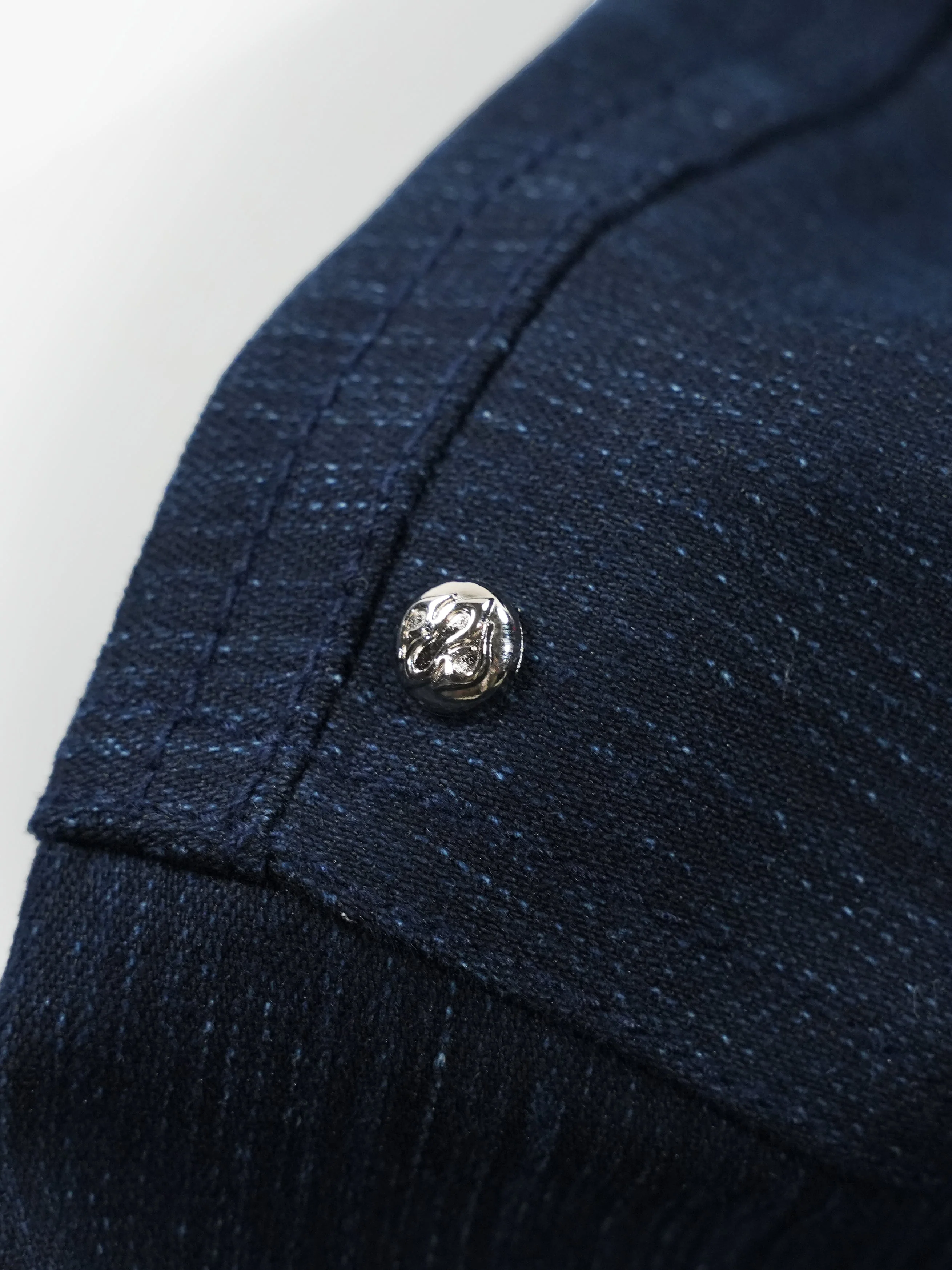 Black/Blue Slub Denim Hoodie RTW - Image 11
