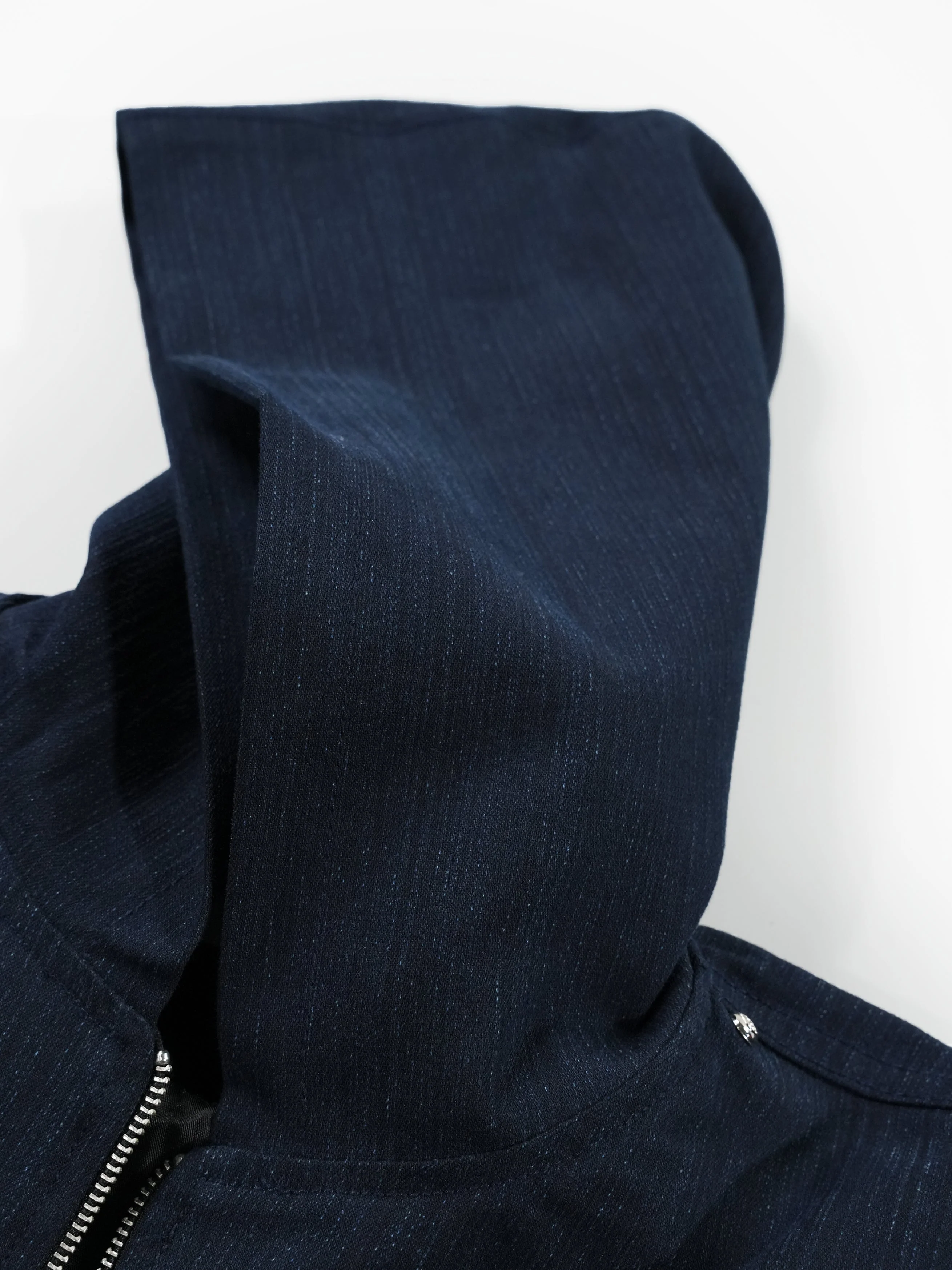 Black/Blue Slub Denim Hoodie RTW - Image 12