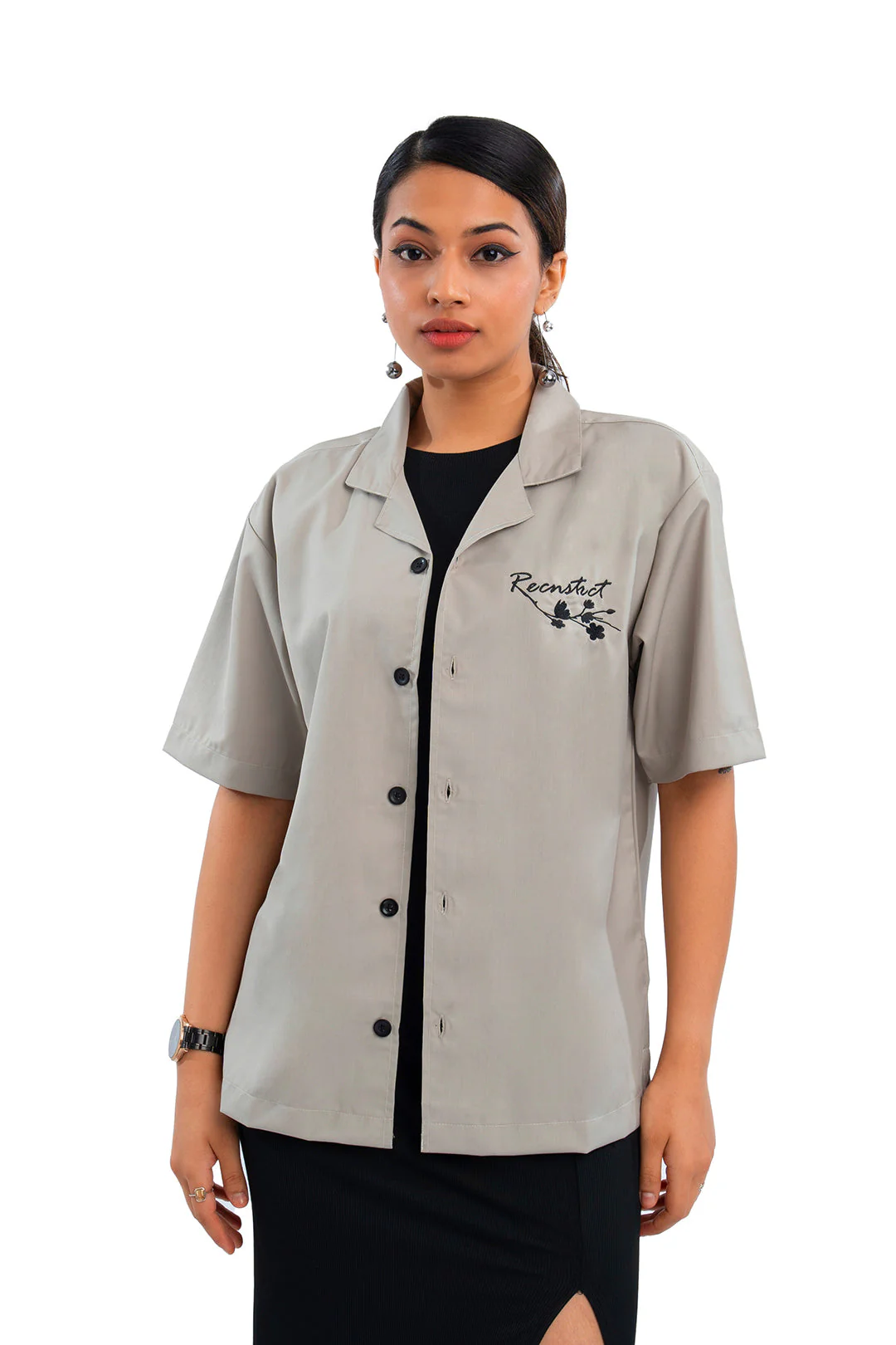 Bloom Bright shirt - Cement grey - Image 4