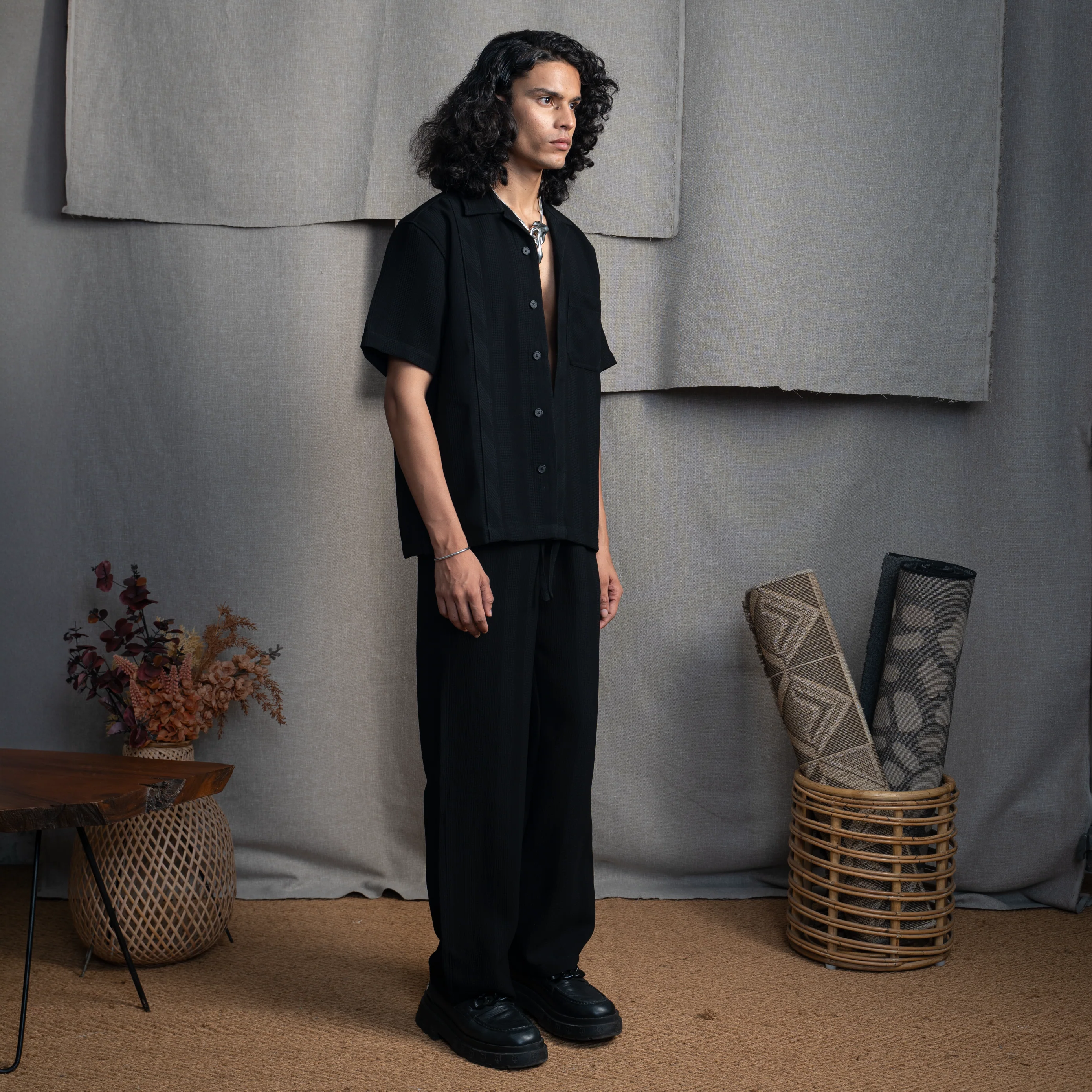 BMW CUBAN COLLAR SHIRT- CHARCOAL CONE - Image 2