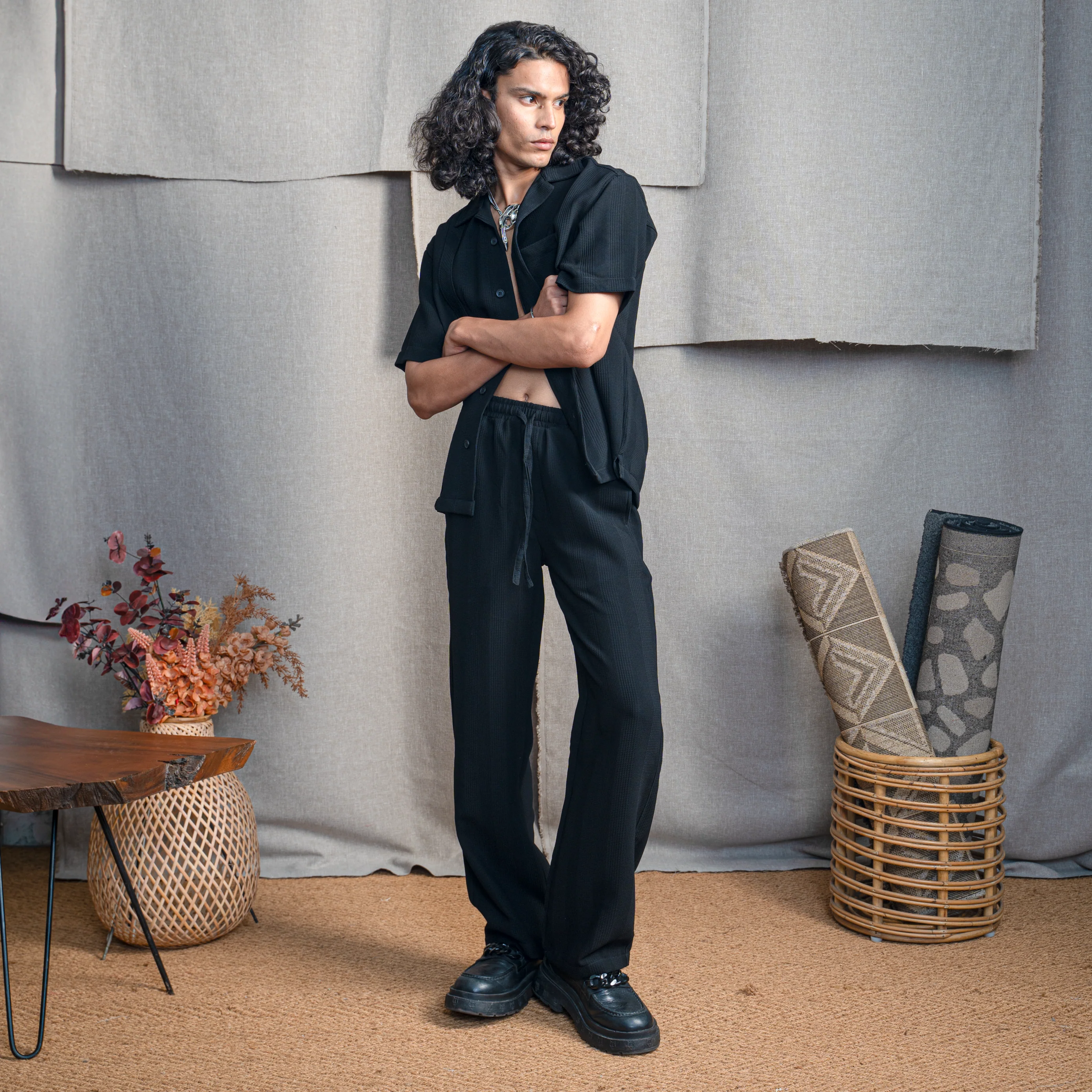 BMW CUBAN COLLAR SHIRT- CHARCOAL CONE - Image 4