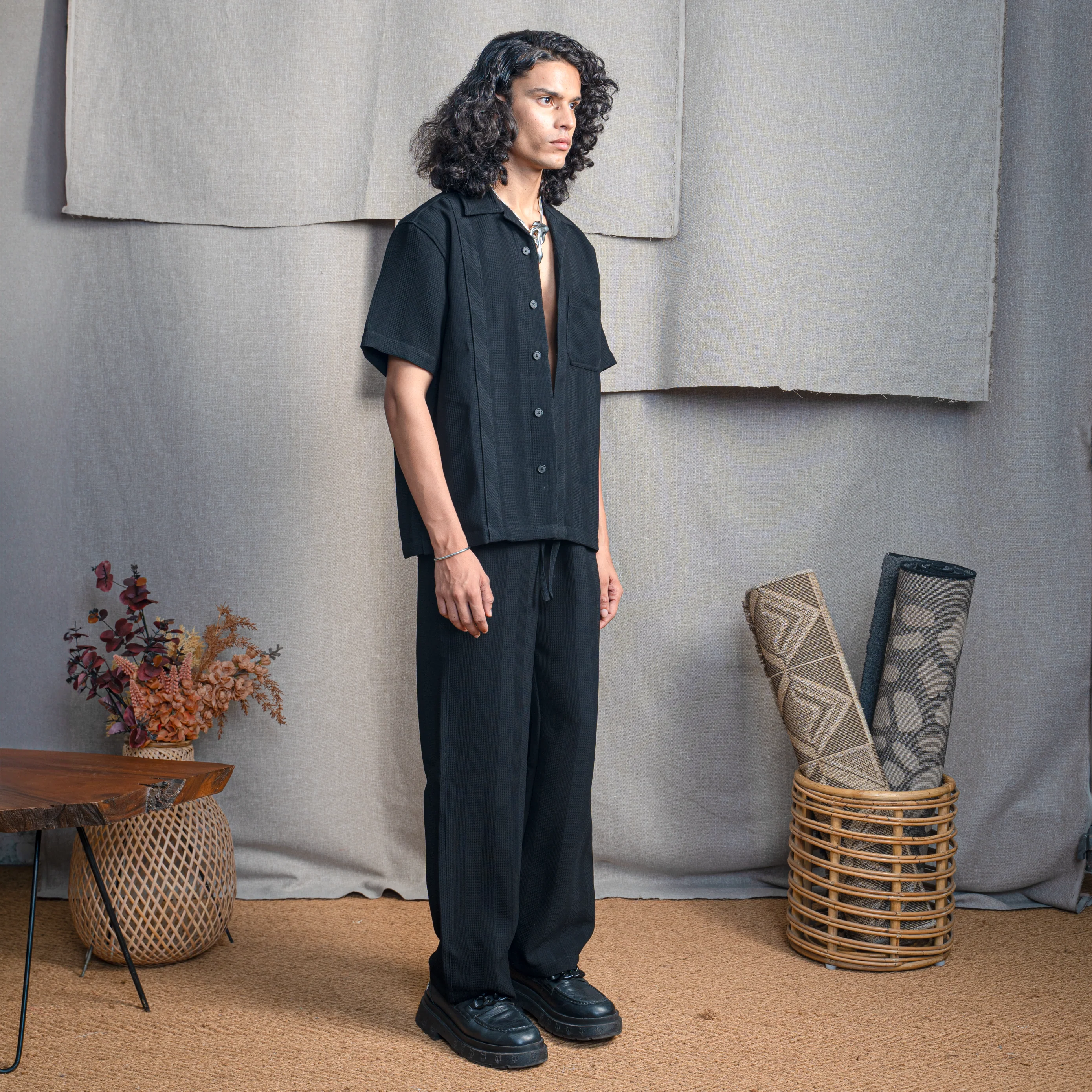 BMW CUBAN COLLAR SHIRT- CHARCOAL CONE - Image 5