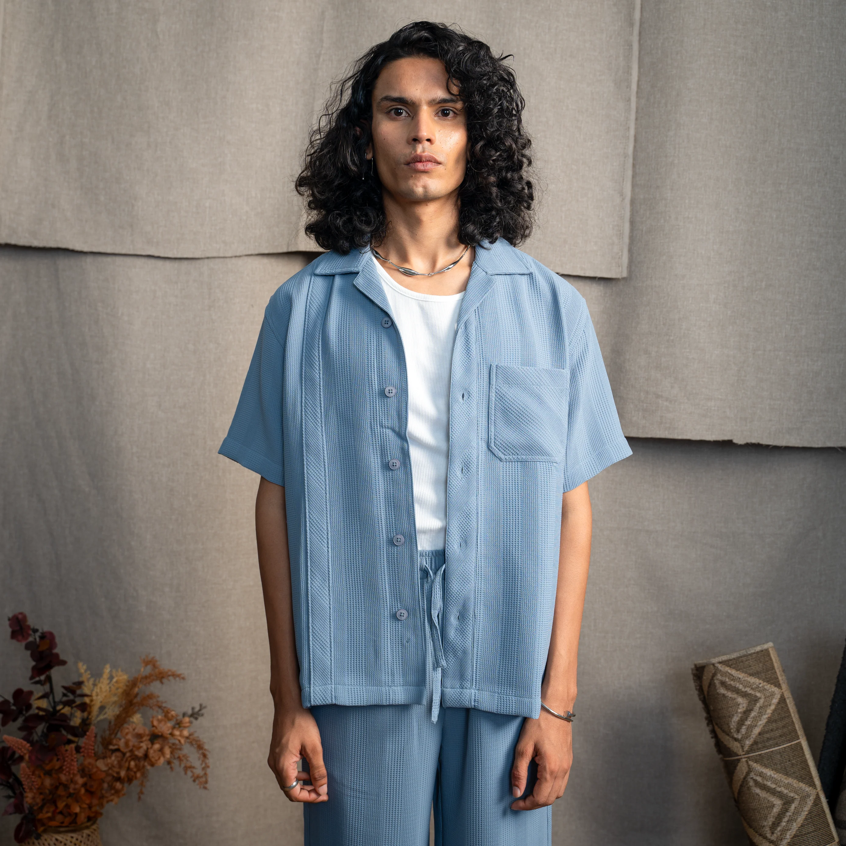 BMW CUBAN COLLAR SHIRT- CLUB BLUE - Image 4