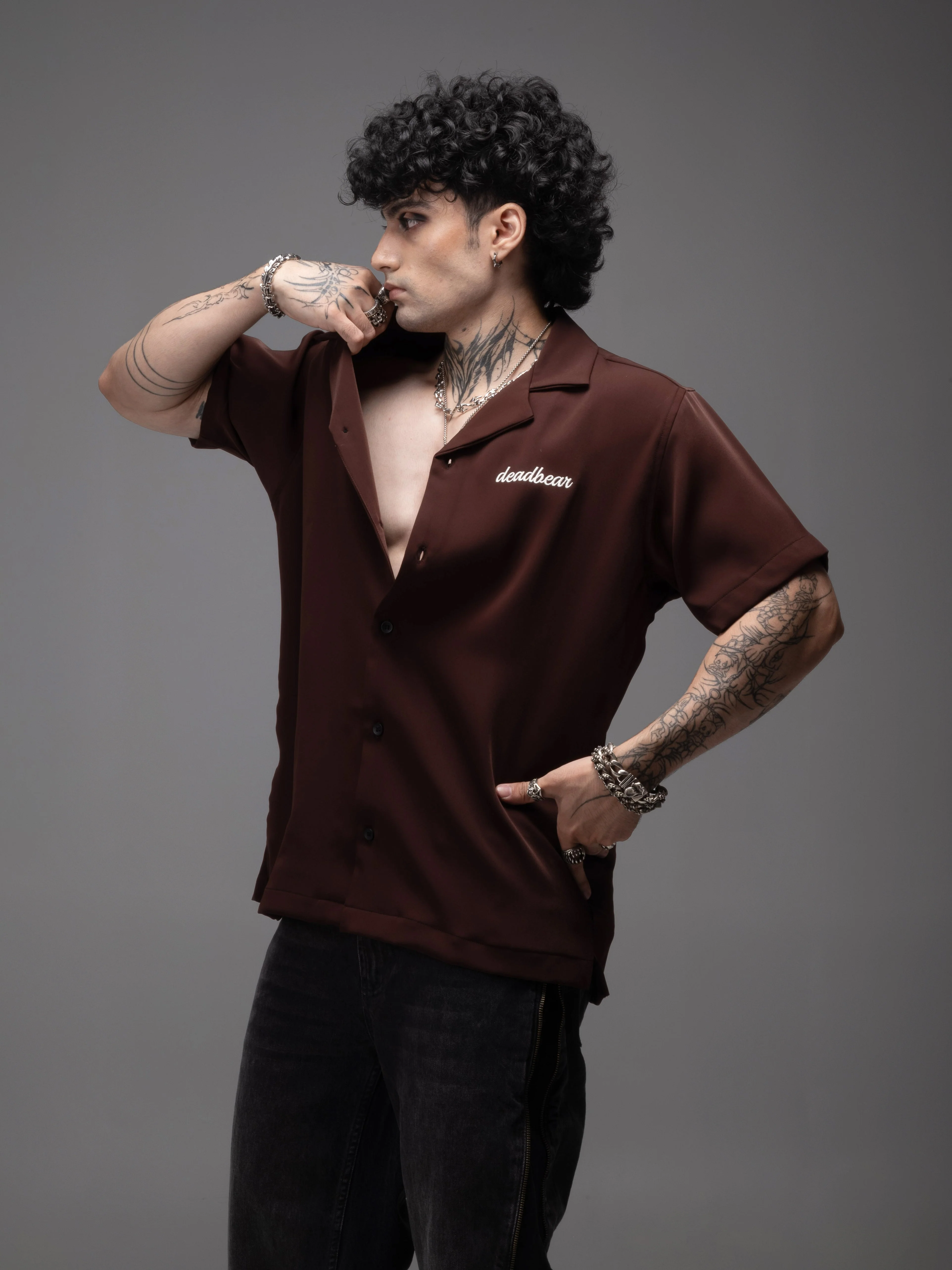 Bowling Shirt Brown - Image 4