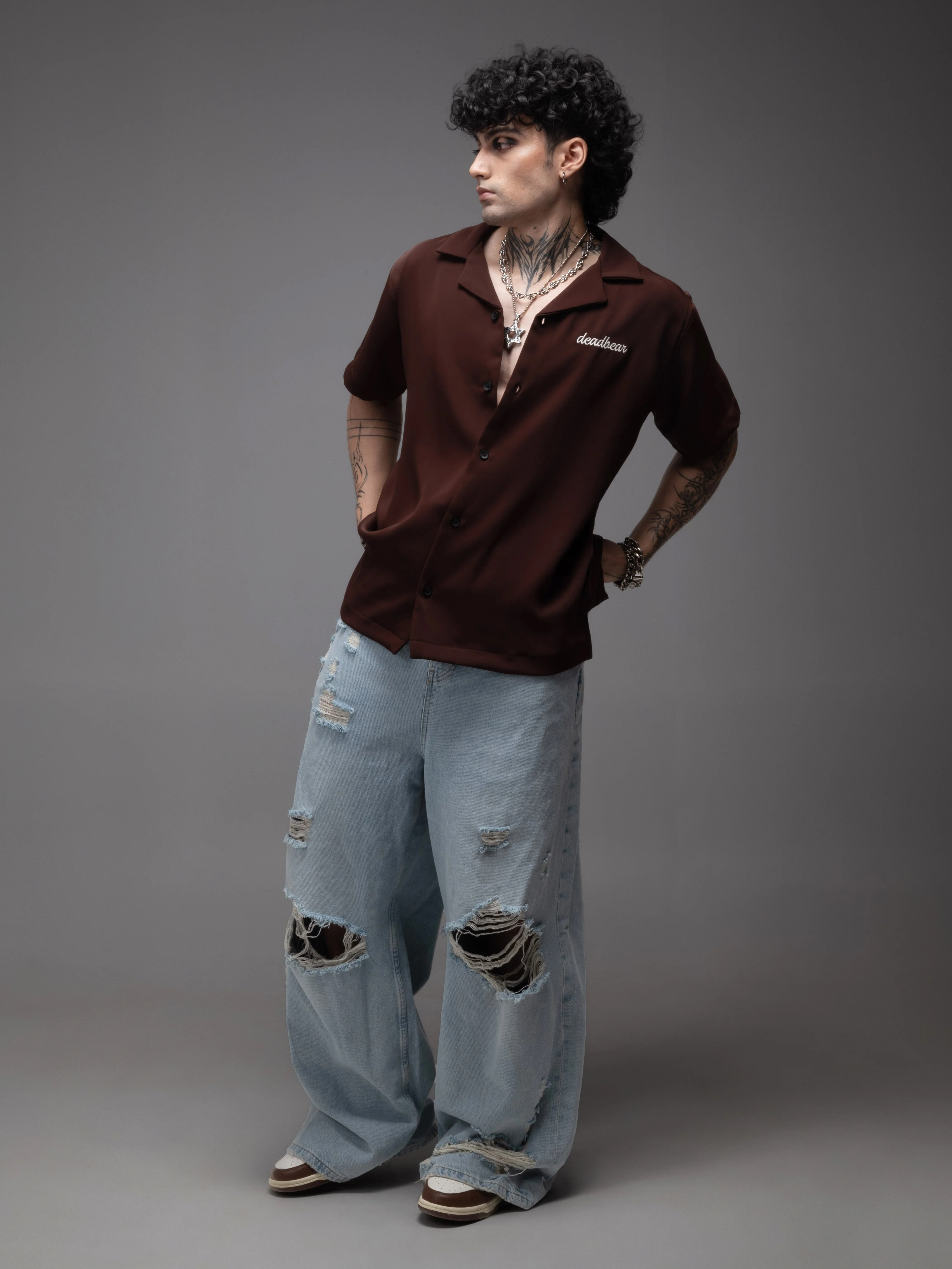 Bowling Shirt Brown - Image 5