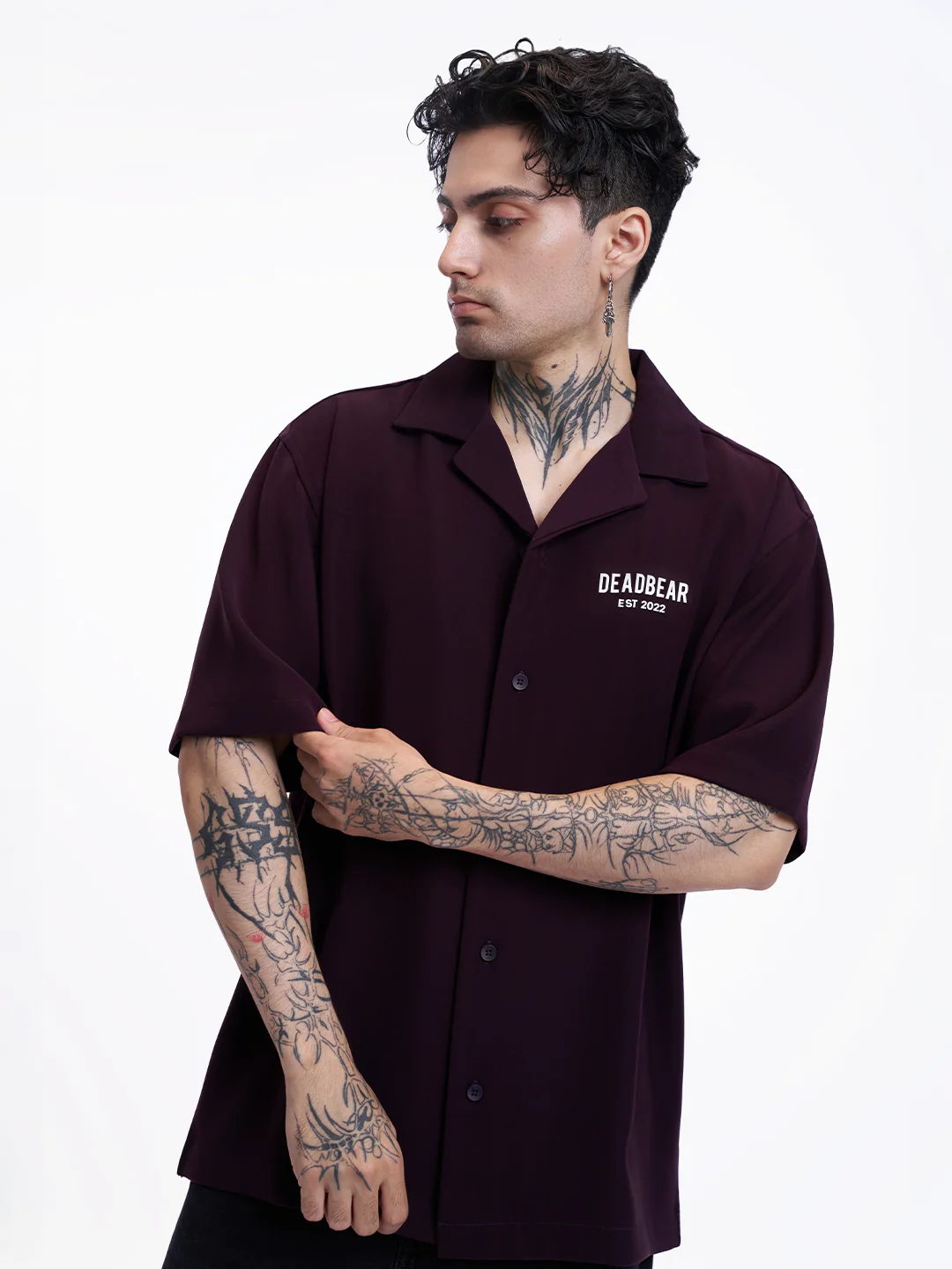 Bowling Shirt Deep Plum - Image 6