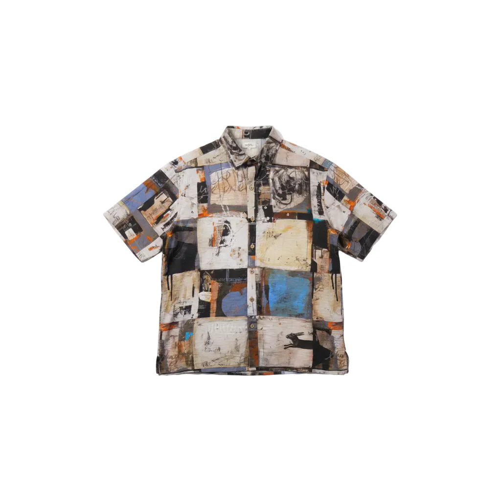 BRUSHSTROKE GRID PRINTED SHIRT