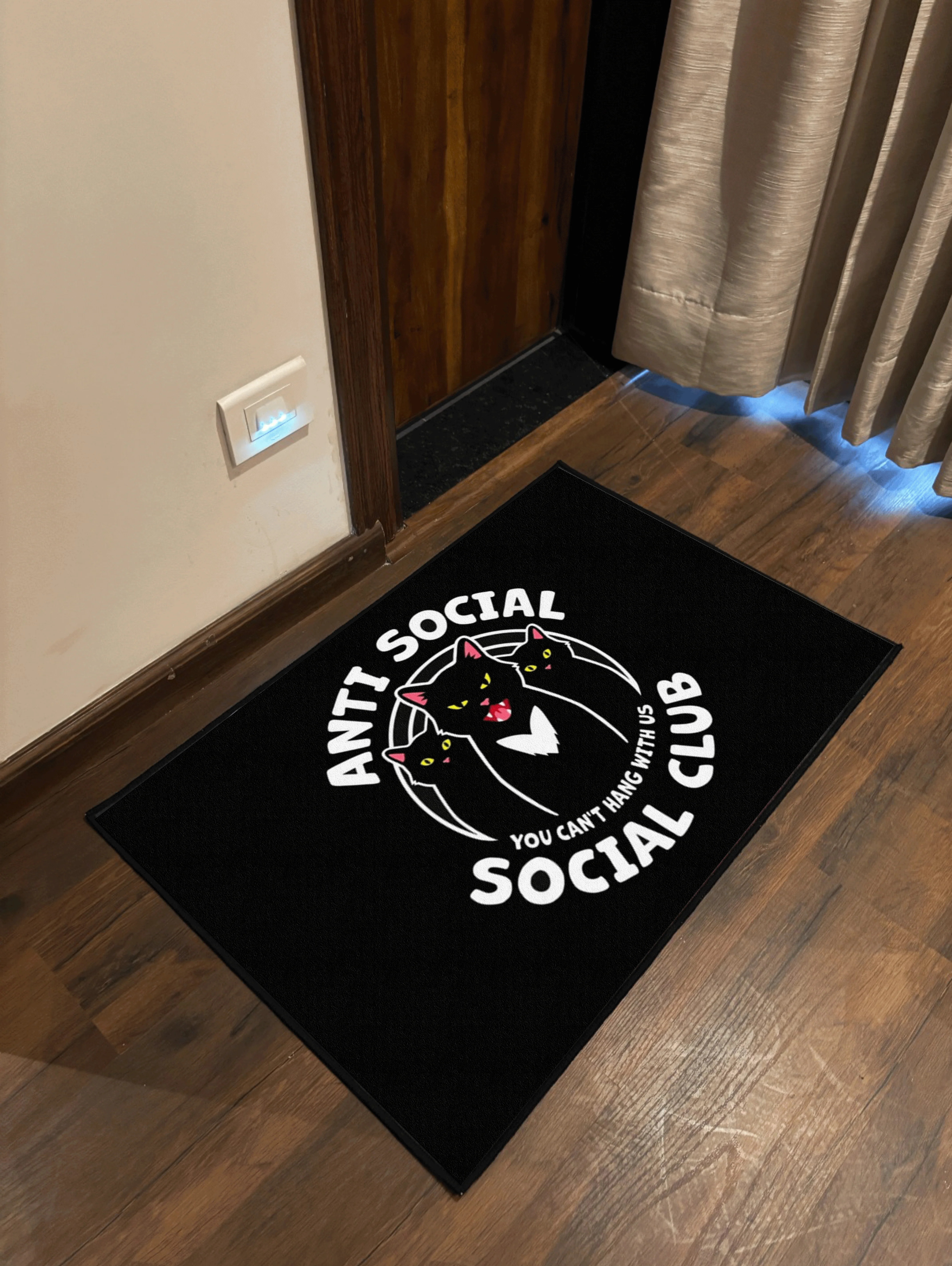Cat gang Anti Social Club Custom Washable Rug - Image 2