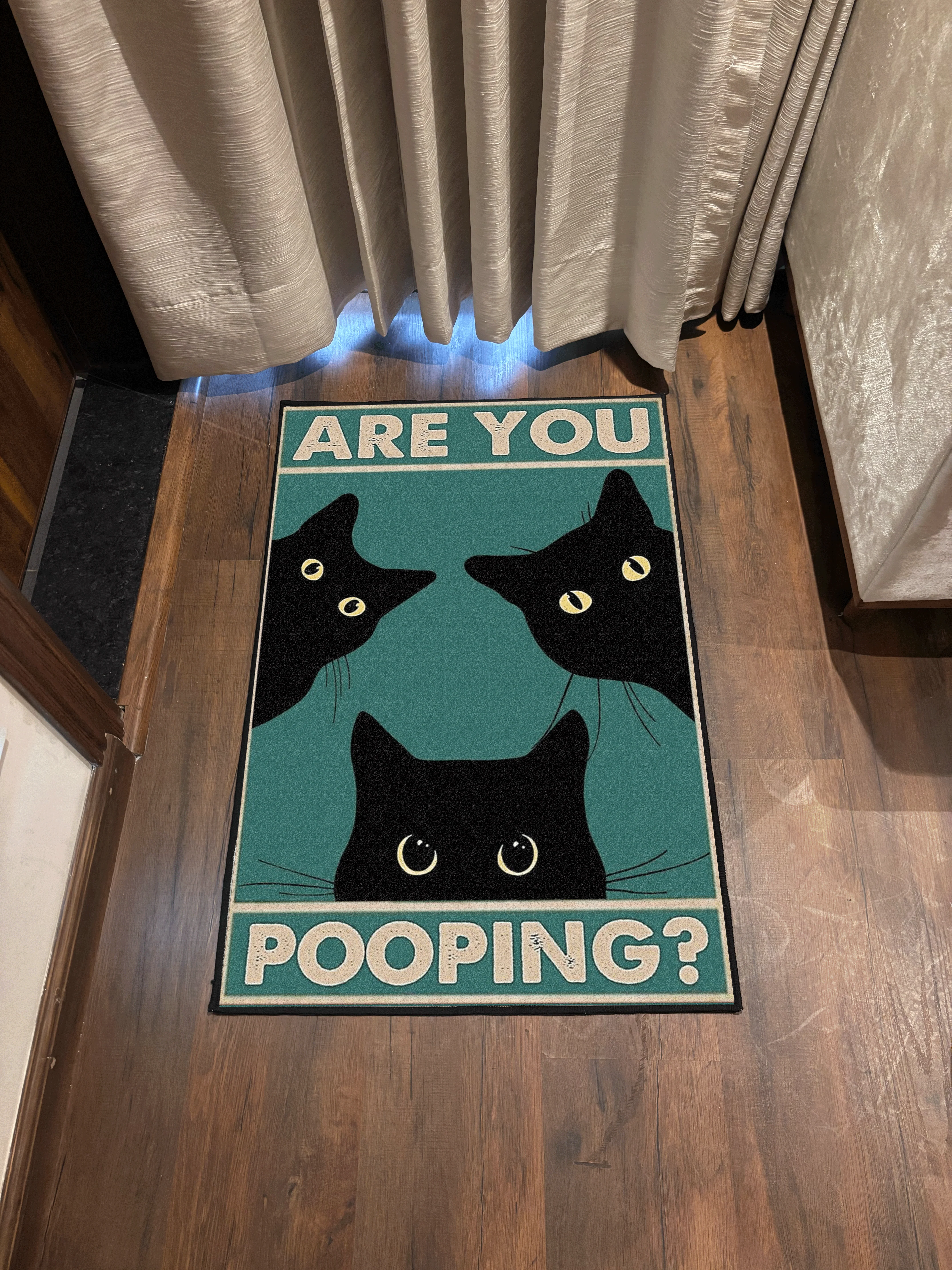 Cat Pooping Door Washable Custom Rug by the Drip Co. - Image 3