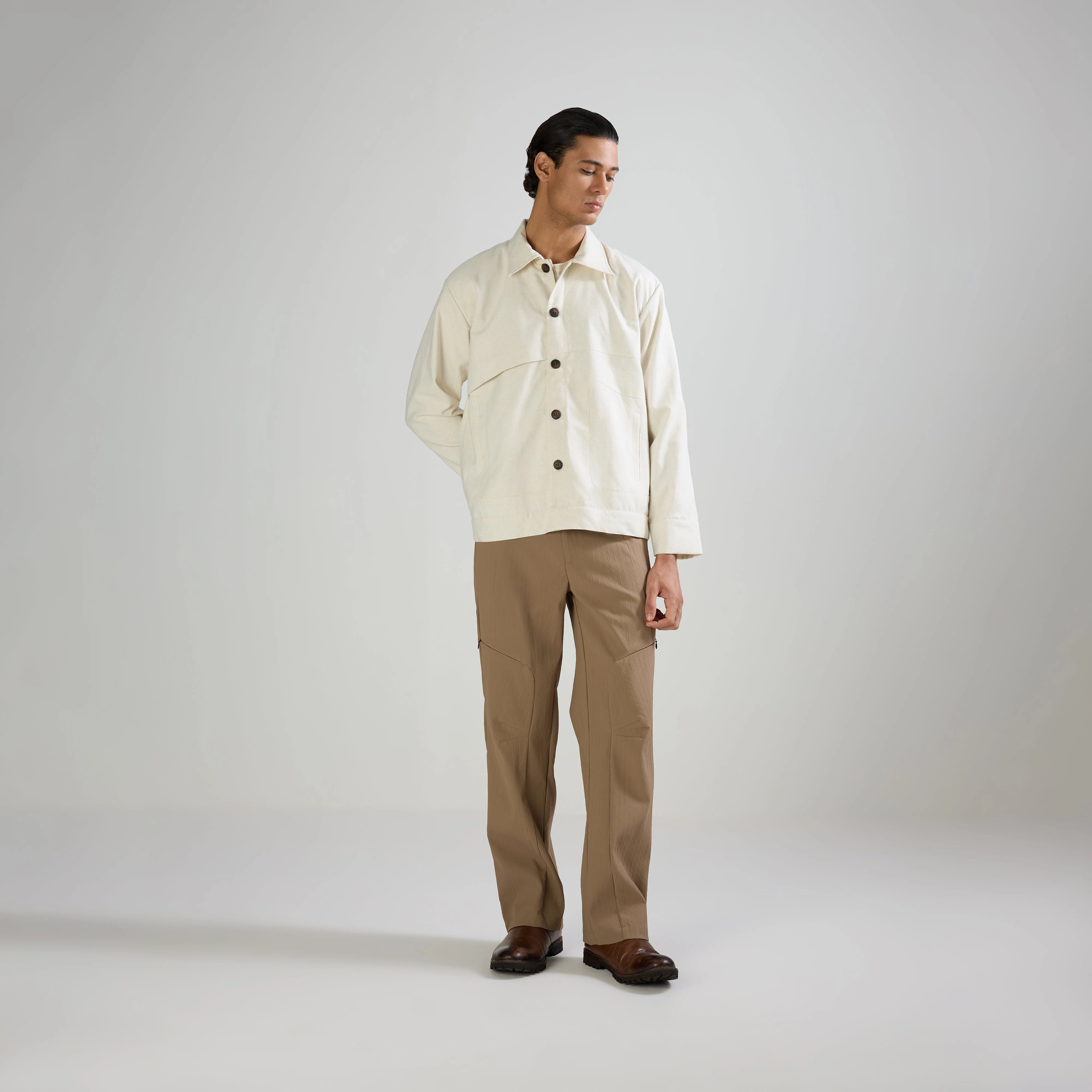 CLASSIC MODULE OVERSHIRT - BEIGE - Image 2