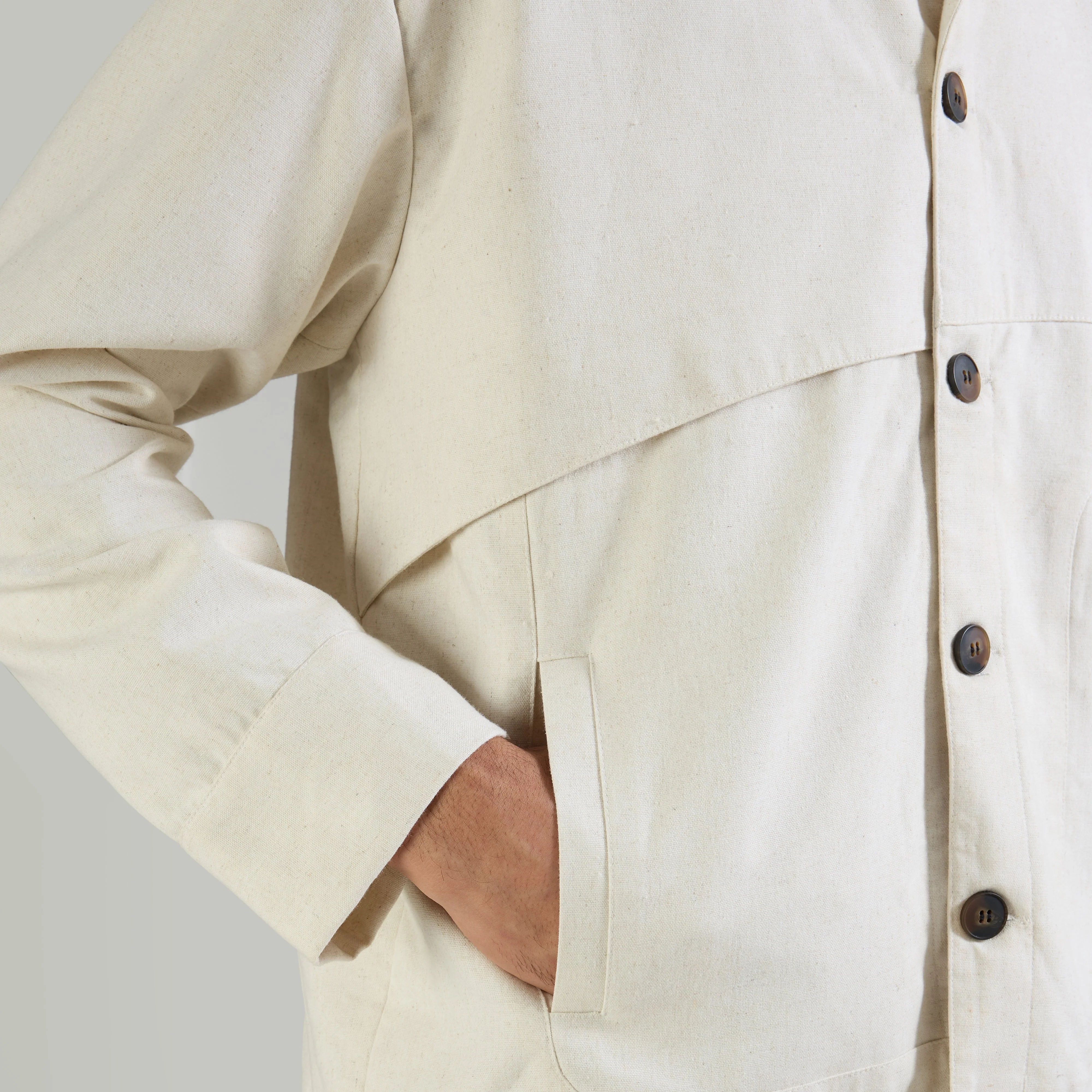 CLASSIC MODULE OVERSHIRT - BEIGE - Image 5