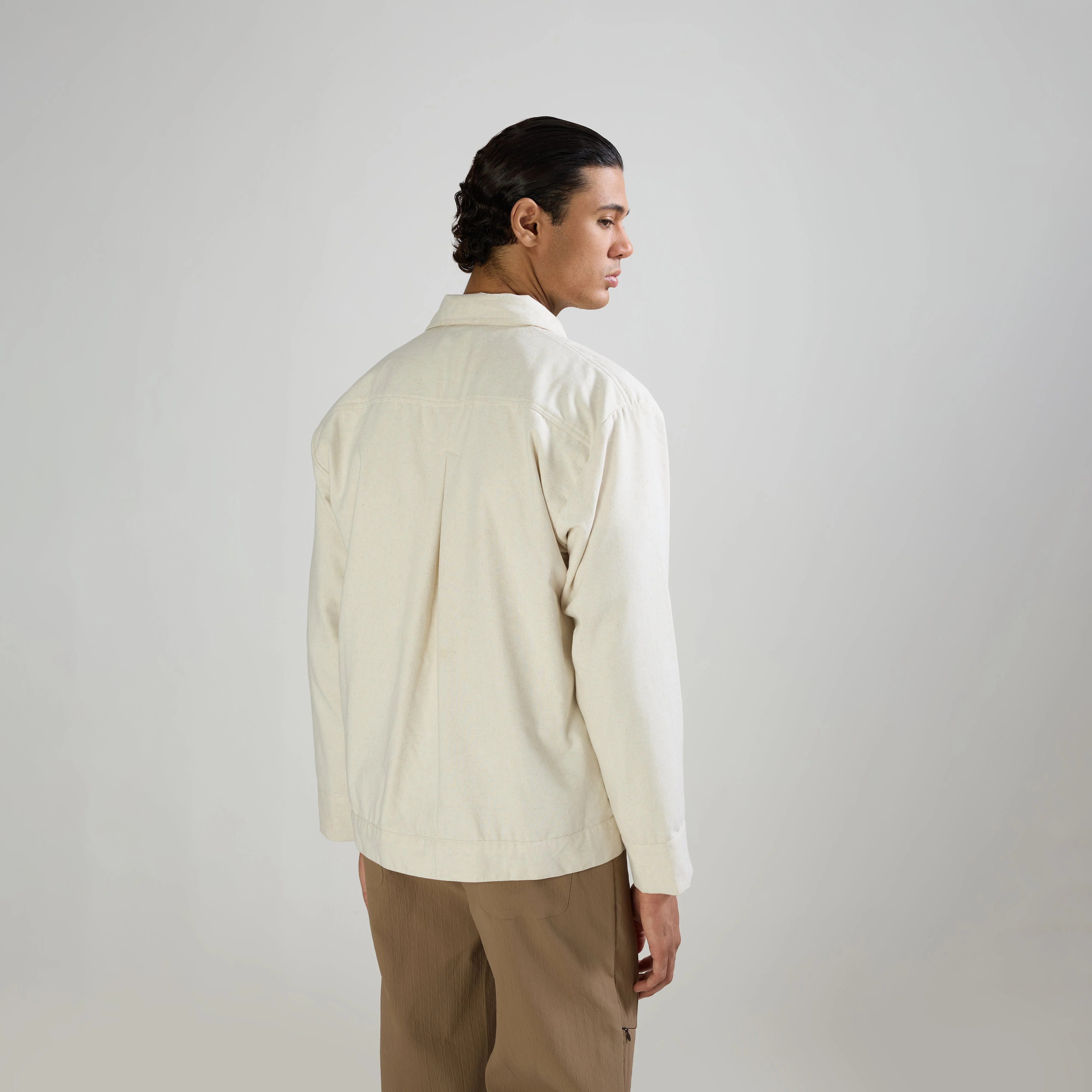 CLASSIC MODULE OVERSHIRT - BEIGE - Image 6