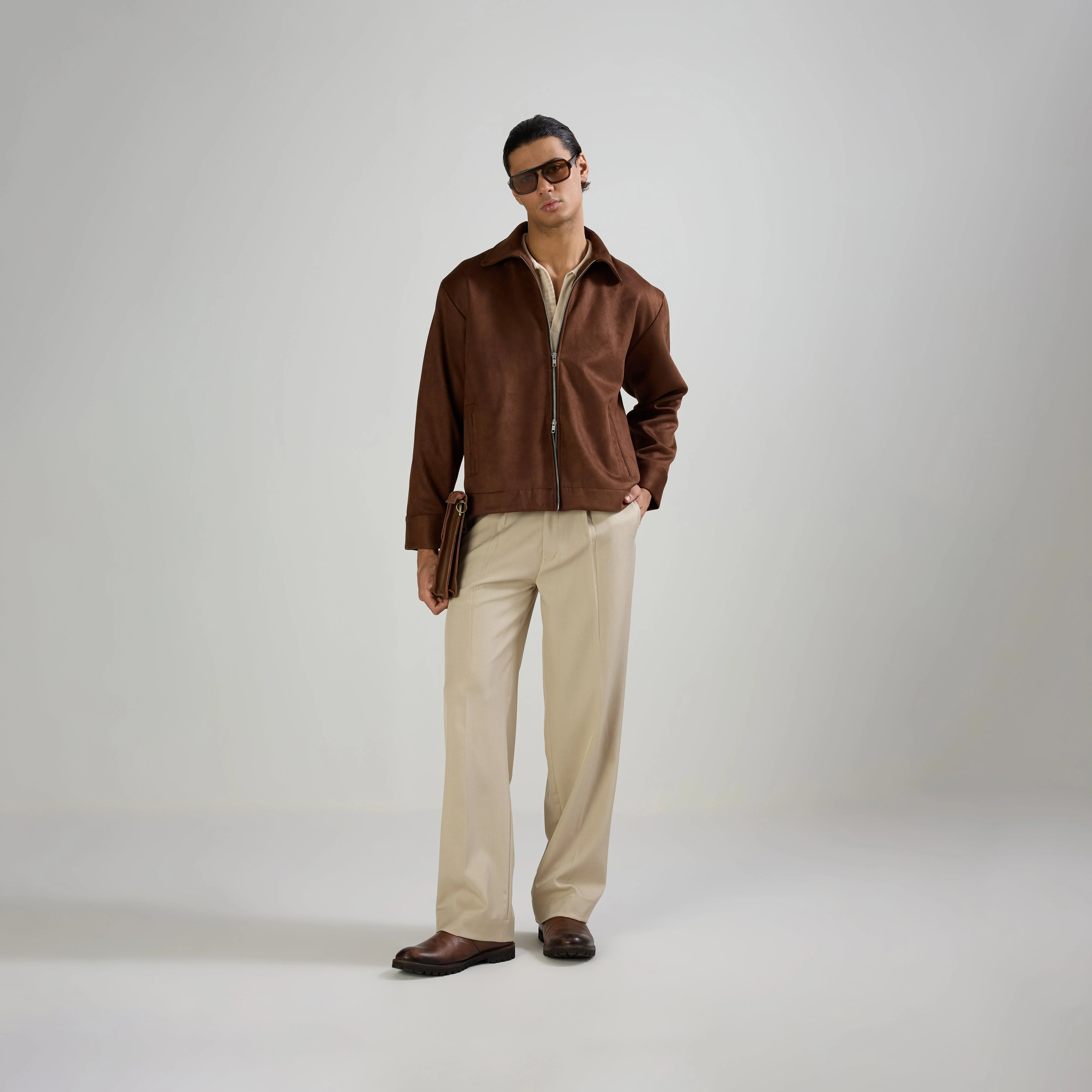 CLASSIC PLEATED TROUSERS - CREAM - Image 2